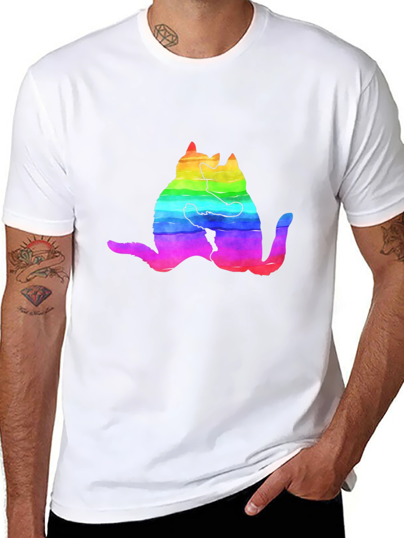 Rainbow Cat Hug T-Shirt