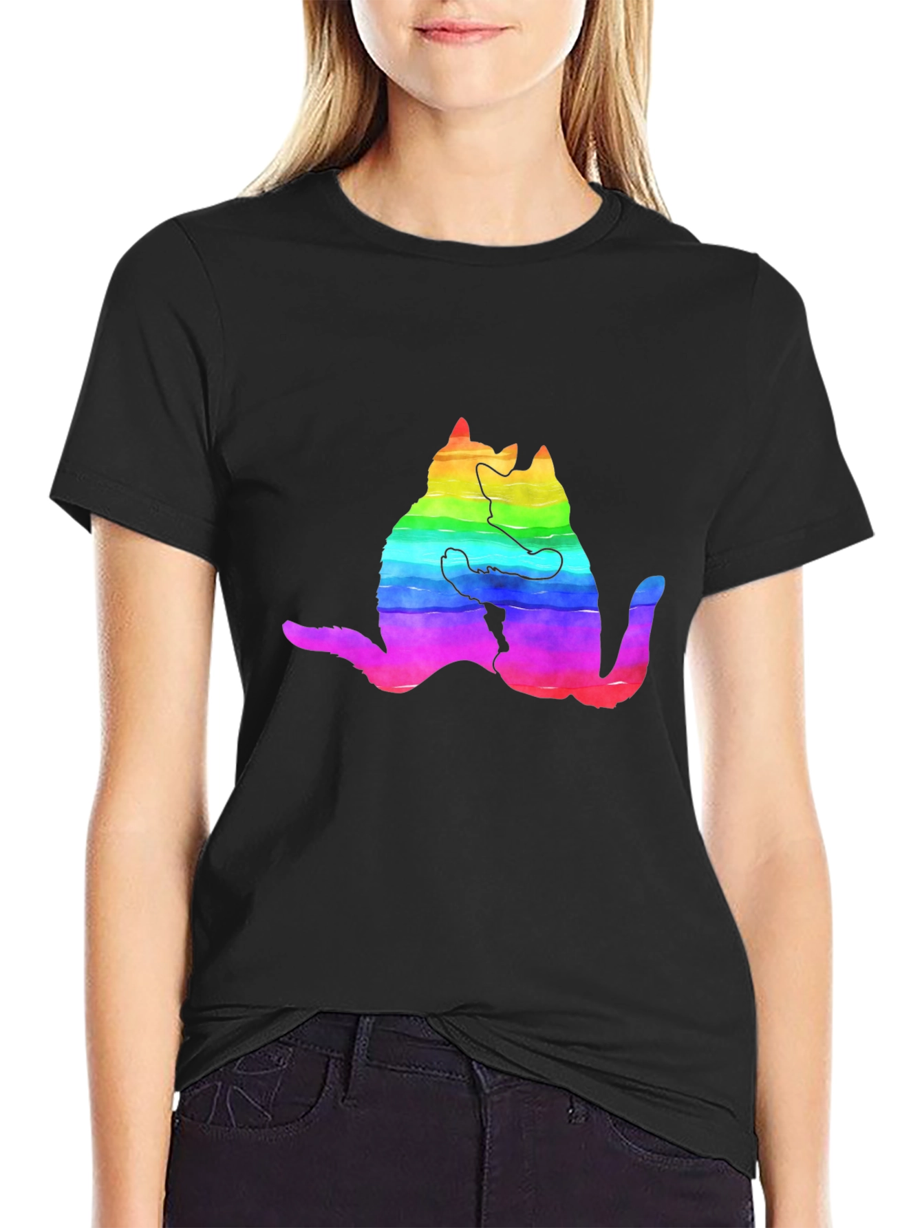 Rainbow Cat Hug T-Shirt