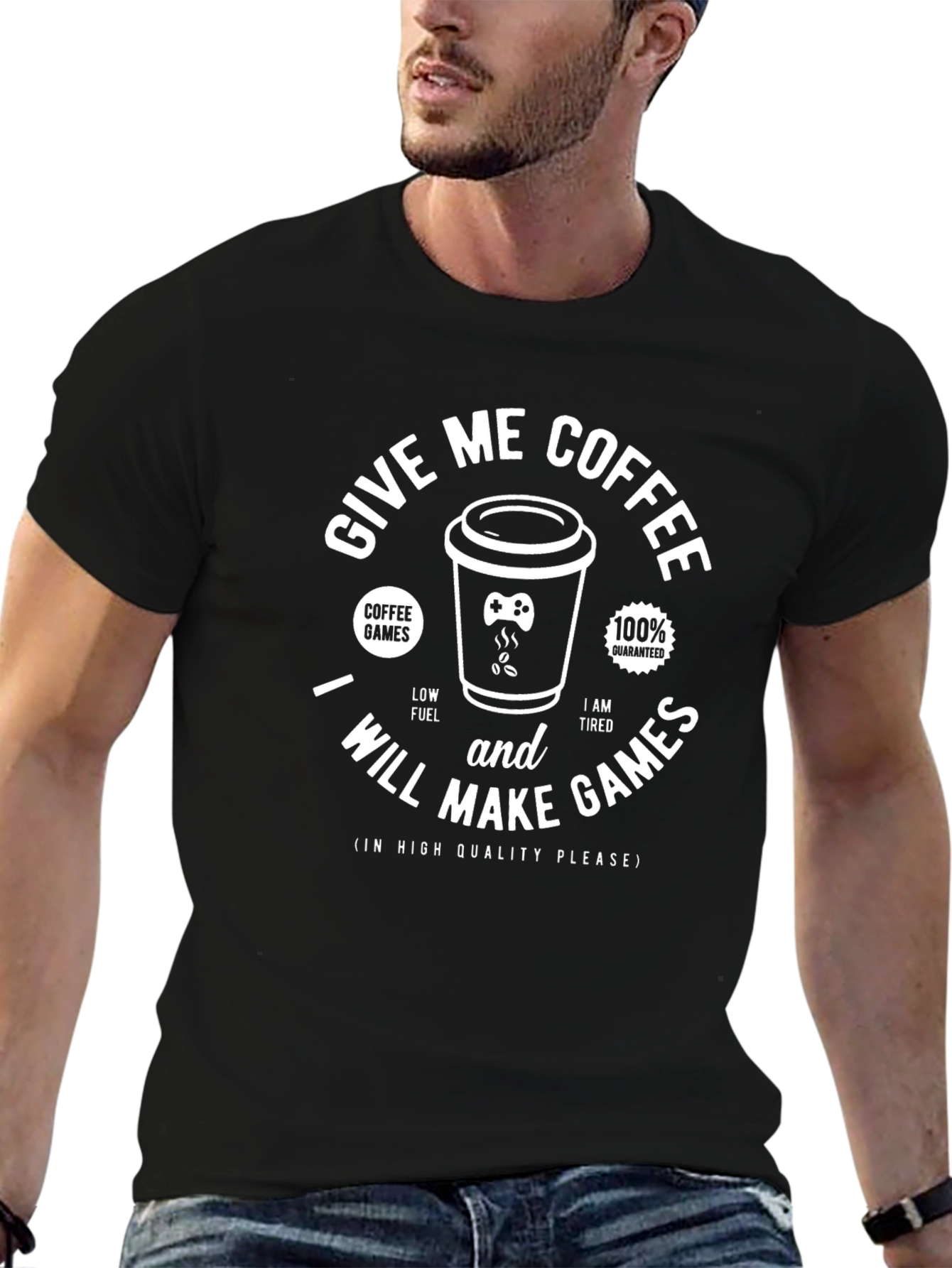 Give Me Coffee I Will Make Games Graphic T-Shirt