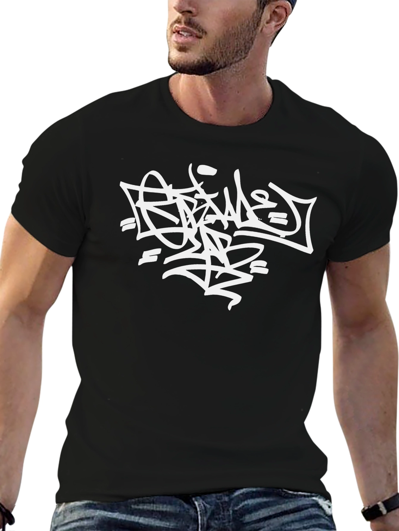 Urban Style Graphic Tee - Black