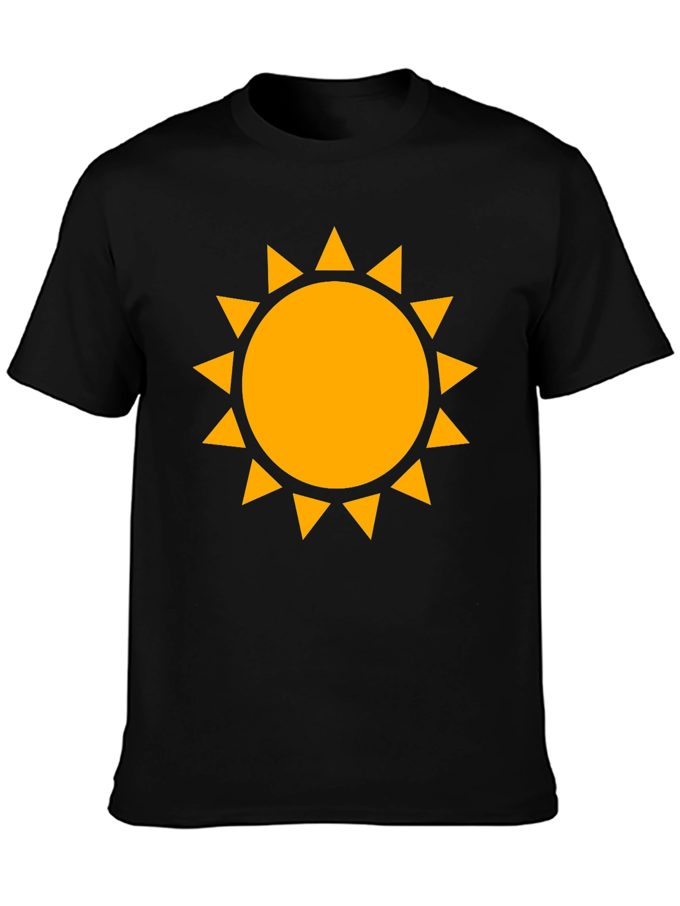 Golden Sun Graphic Tee - Black Cotton Comfort