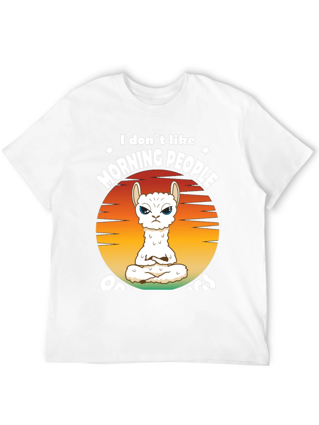Funny Llama Graphic T-Shirt - Morning People Design