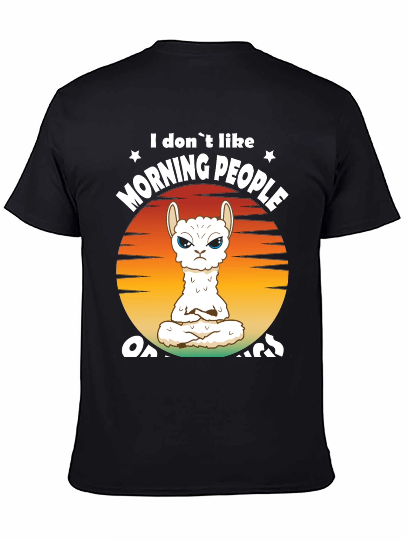 Funny Llama Graphic T-Shirt - Morning People Design