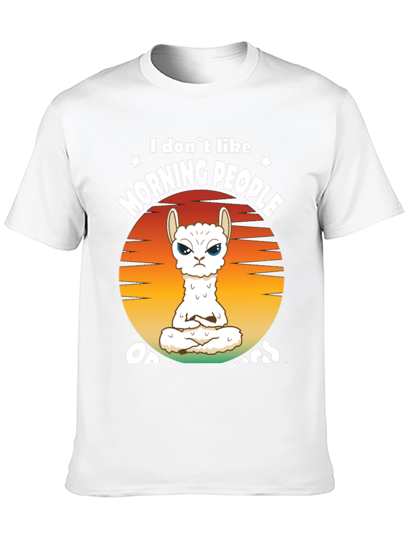 Funny Llama Graphic T-Shirt - Morning People Design