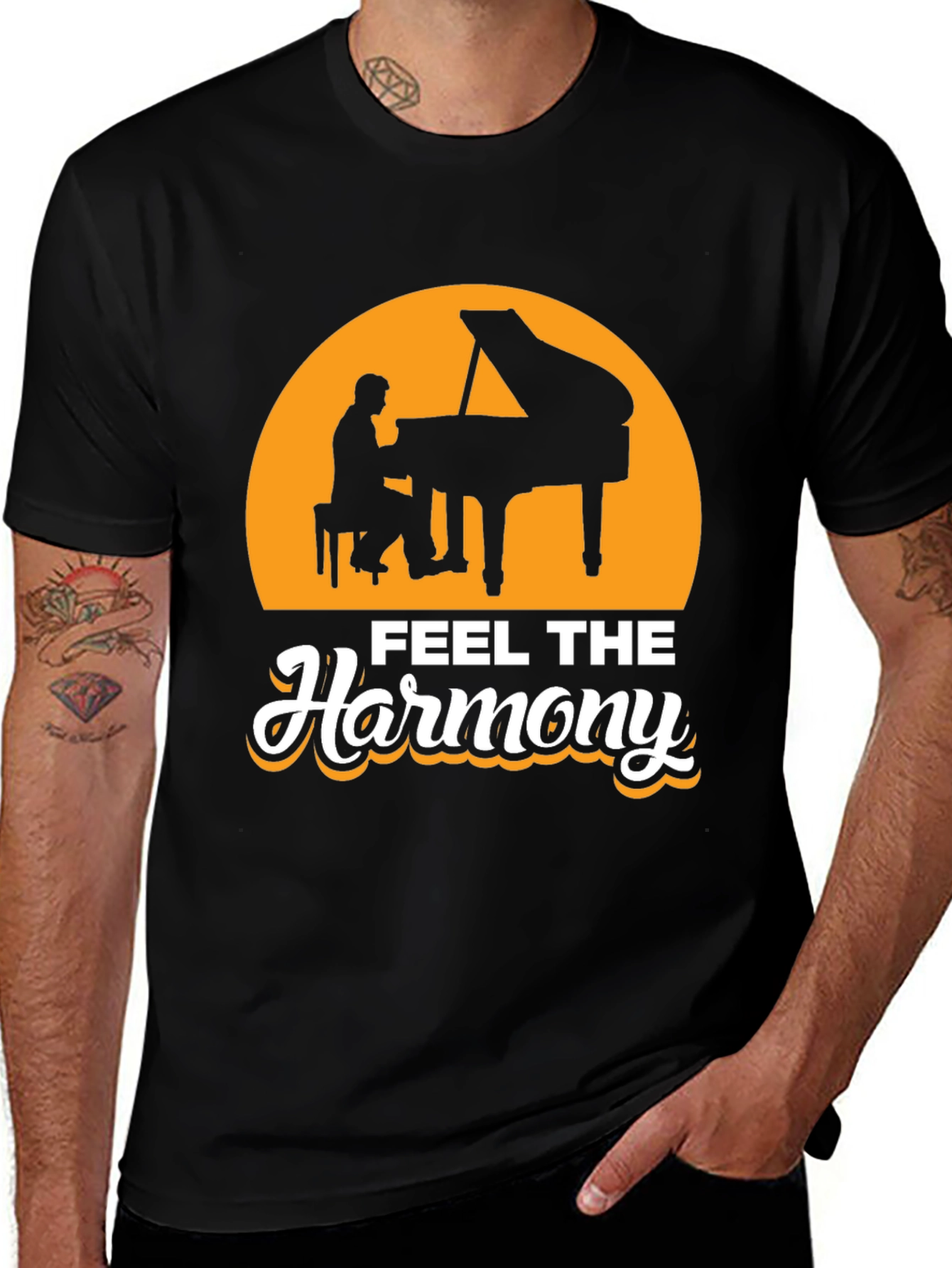 Feel The Harmony Piano T-Shirt - Music Lover Tee