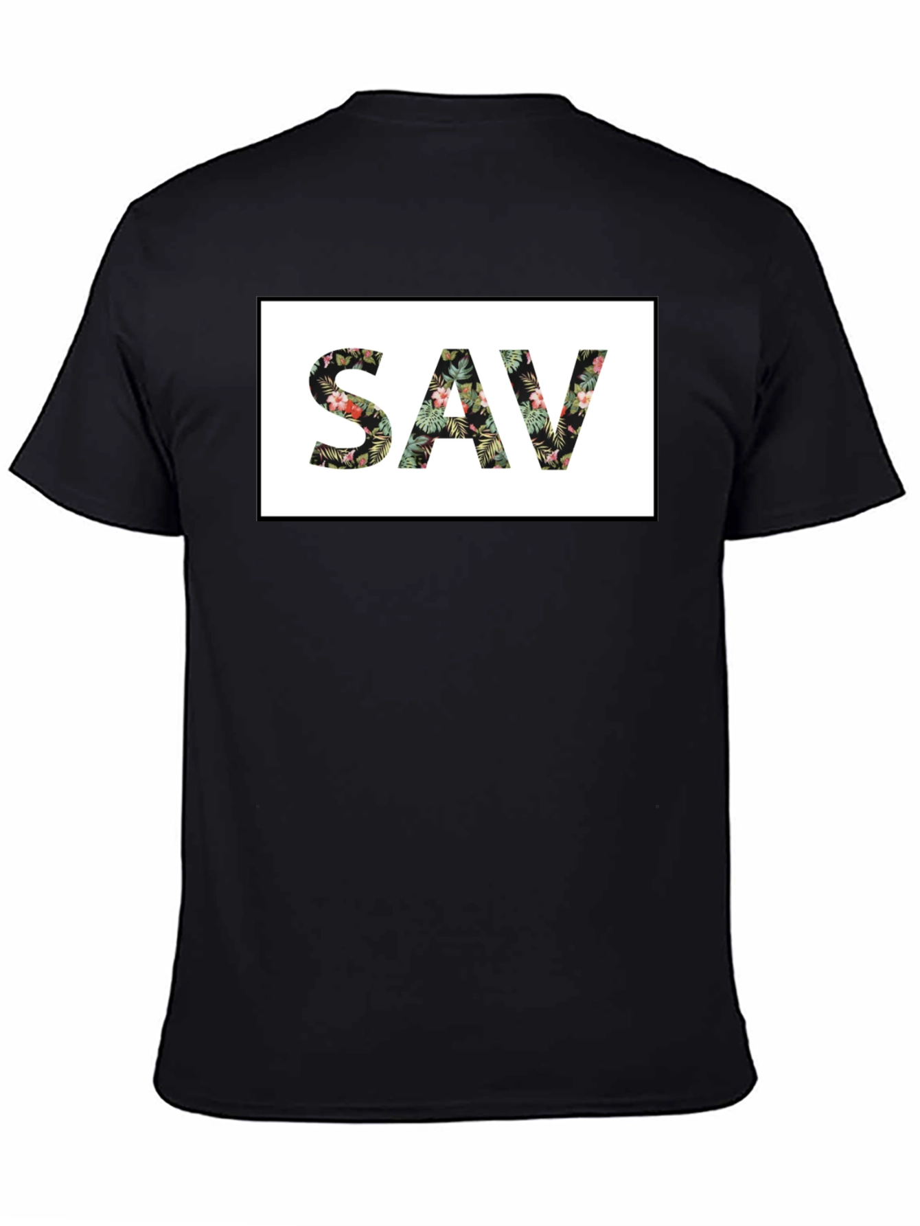 Floral SAV Graphic Black T-Shirt