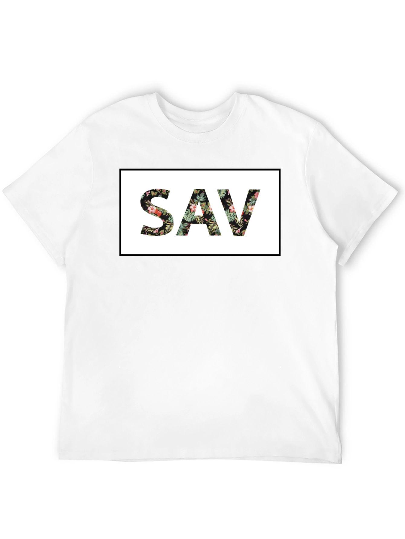 Floral SAV Graphic Black T-Shirt
