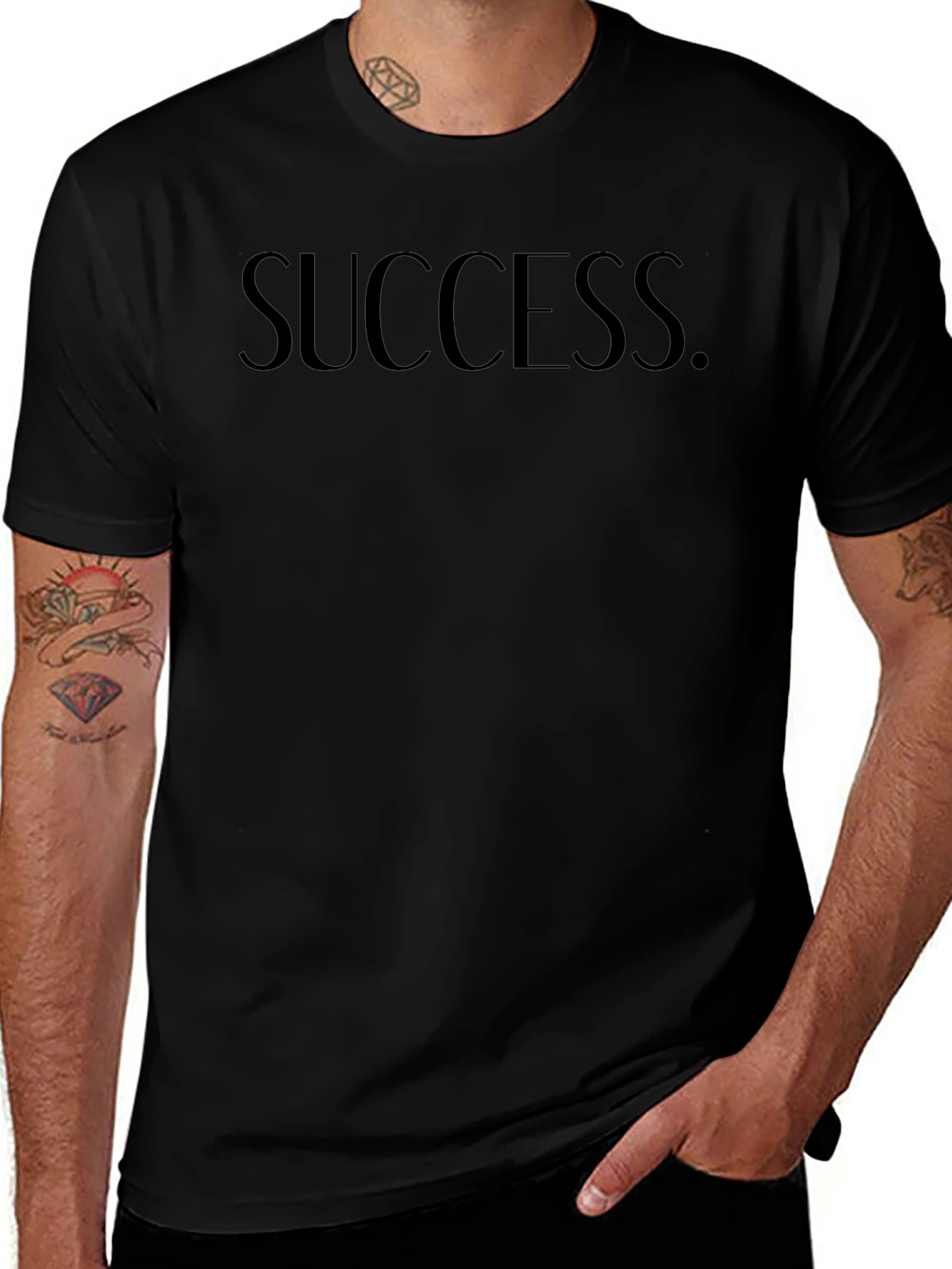 Success Black Graphic Tee - Mens Casual T-Shirt