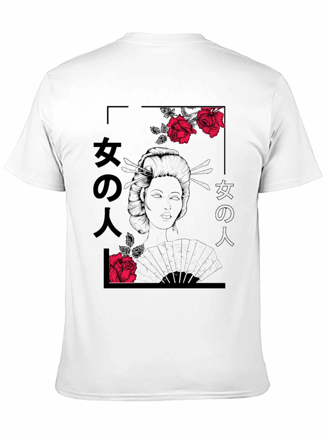Geisha Rose Graphic T-Shirt
