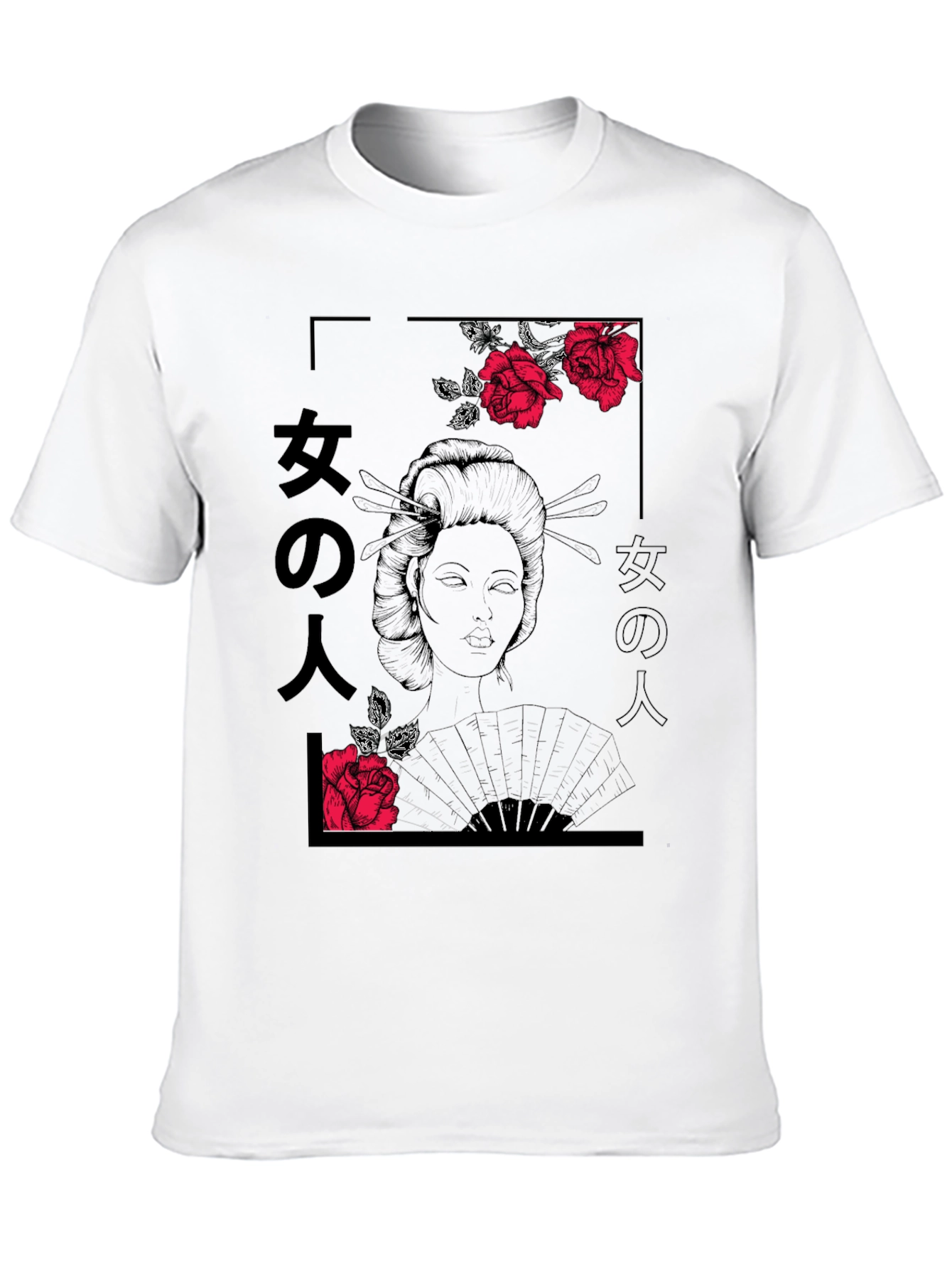 Geisha Rose Graphic T-Shirt