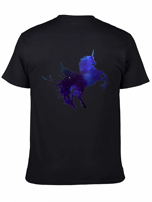 Unicorn Pegasus Galaxy Graphic T-Shirt - Black