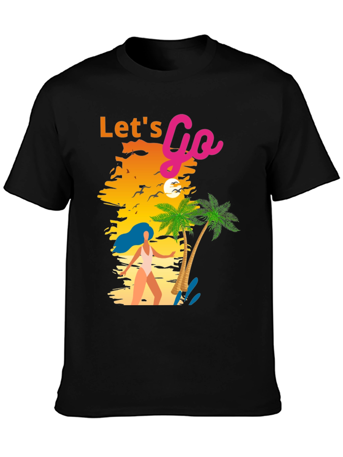 Lets Go Graphic Tee - Beach Vibes