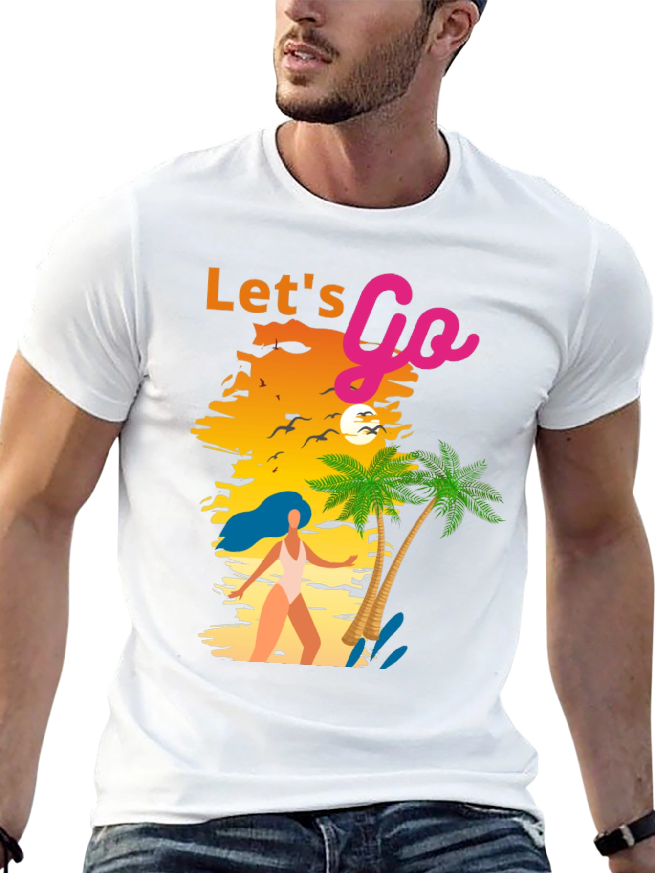 Lets Go Graphic Tee - Beach Vibes