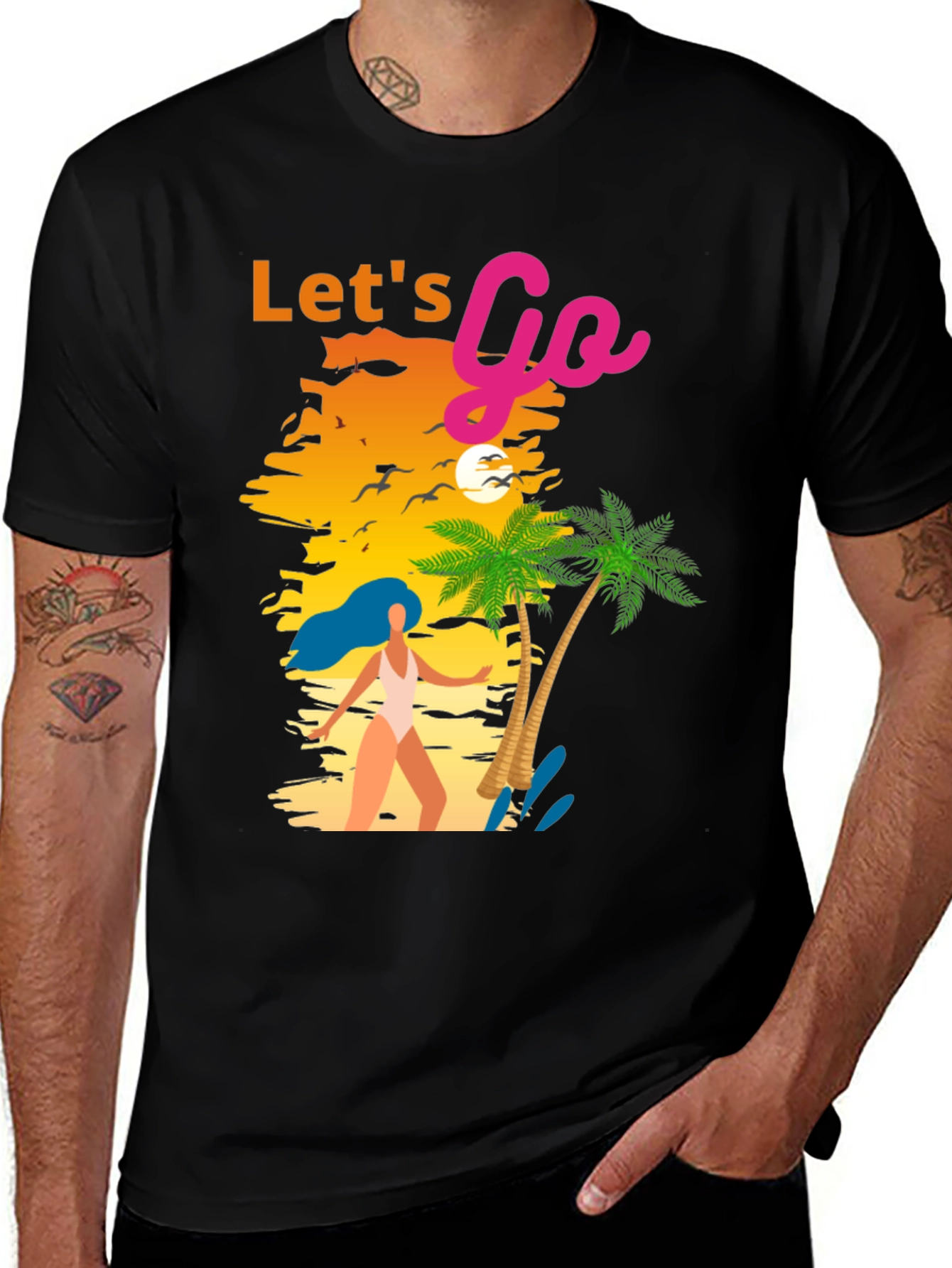 Lets Go Graphic Tee - Beach Vibes