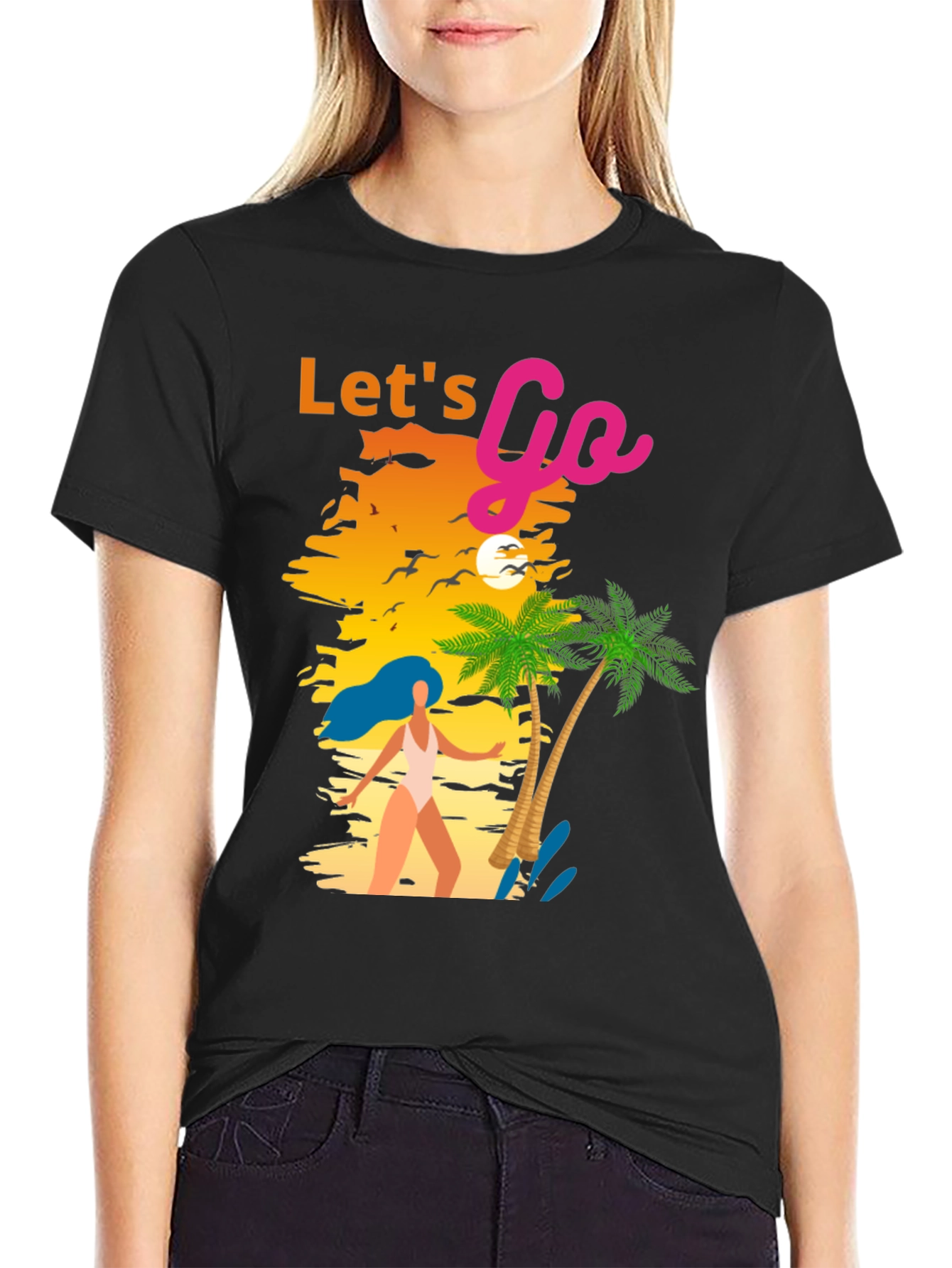 Lets Go Graphic Tee - Beach Vibes