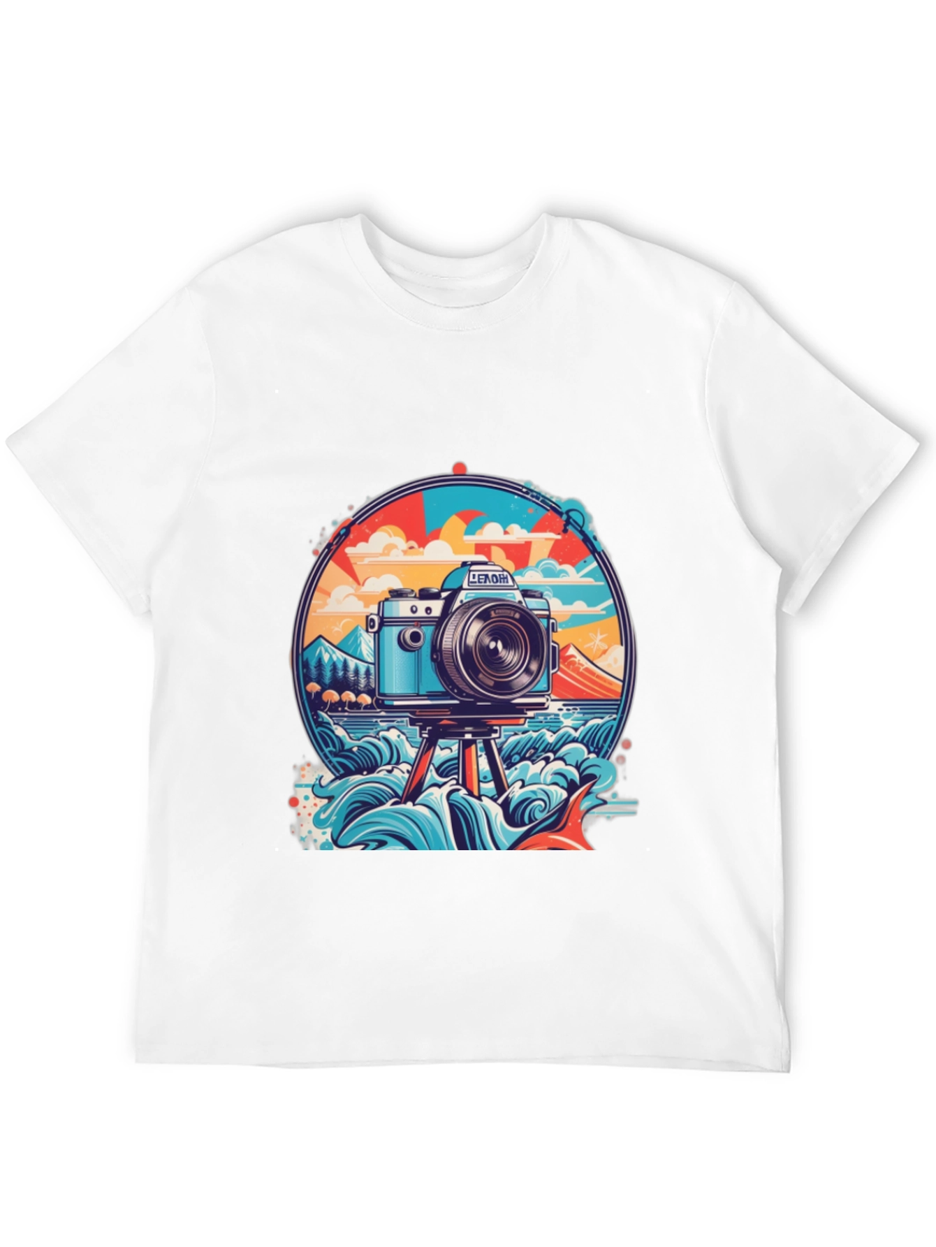 Retro Camera Graphic T-Shirt - Beach Photography Vibe