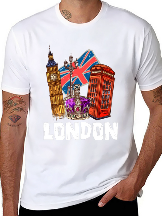 London Landmarks Graphic Tee - UK Travel Souvenir