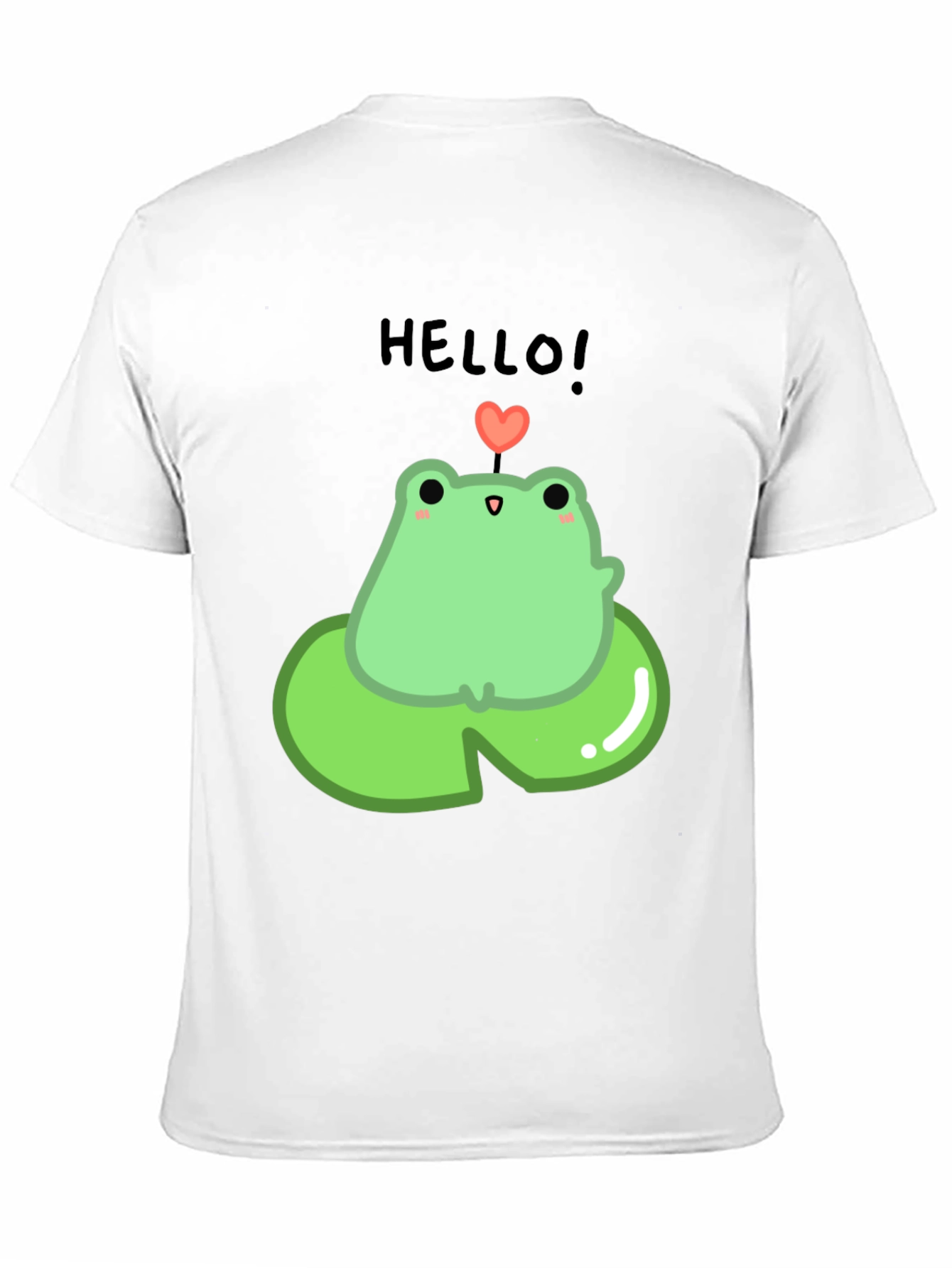 Cute Frog on Lily Pad Graphic Tee - Black
