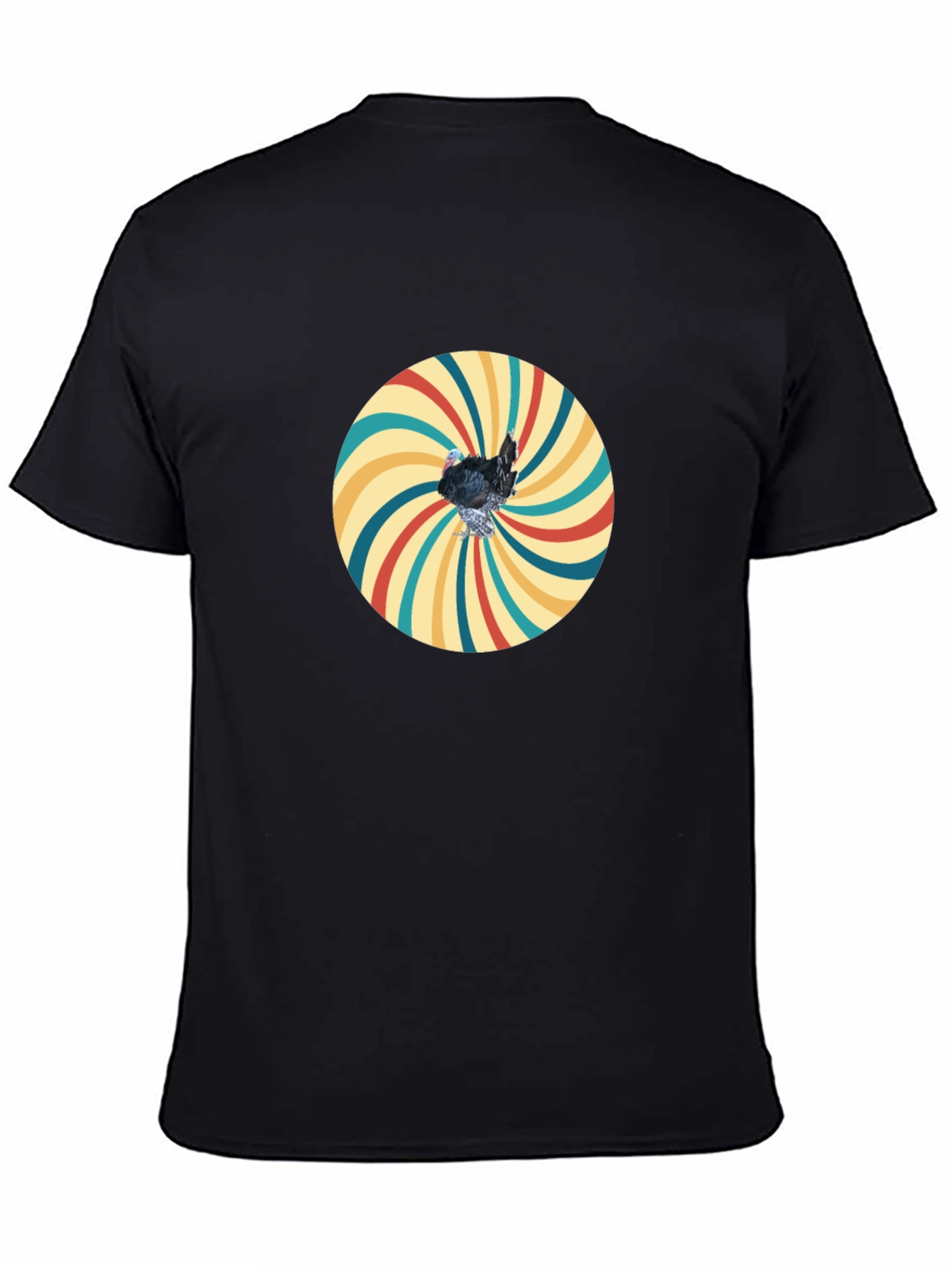 Retro Turkey Graphic T-Shirt - Black