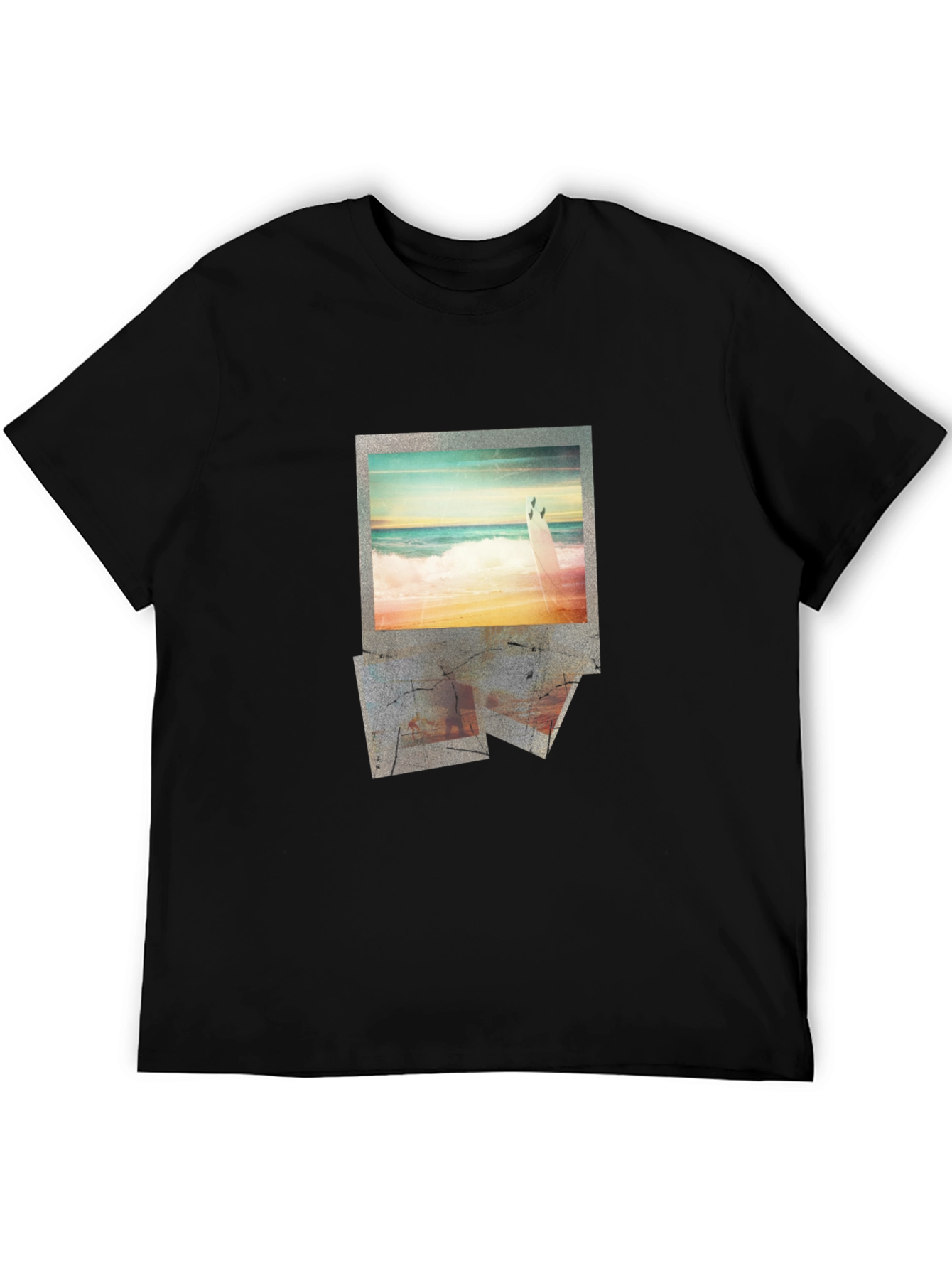 Beach Photo Print Black Graphic Tee