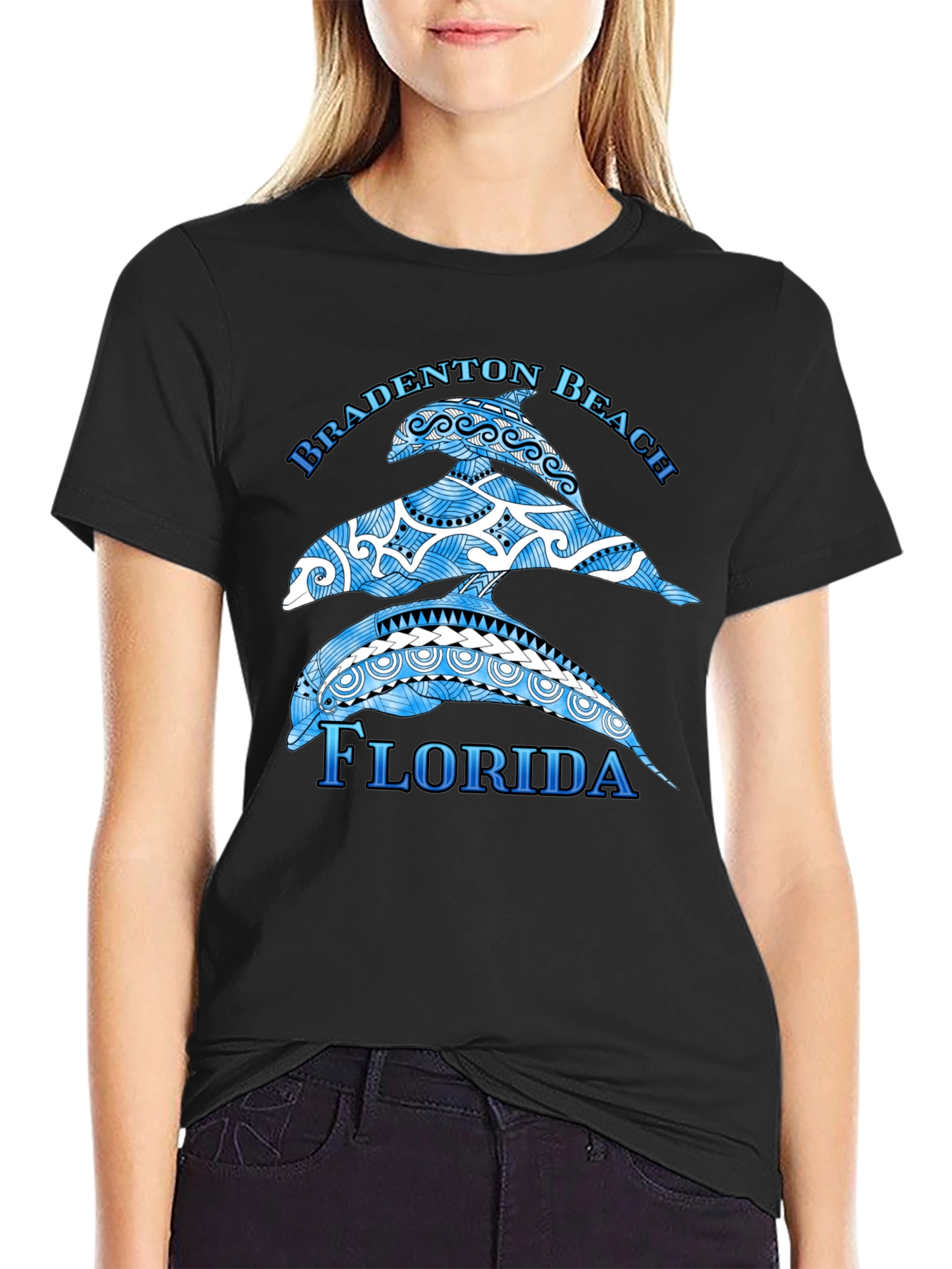 Bradenton Beach Florida Dolphin Graphic T-Shirt