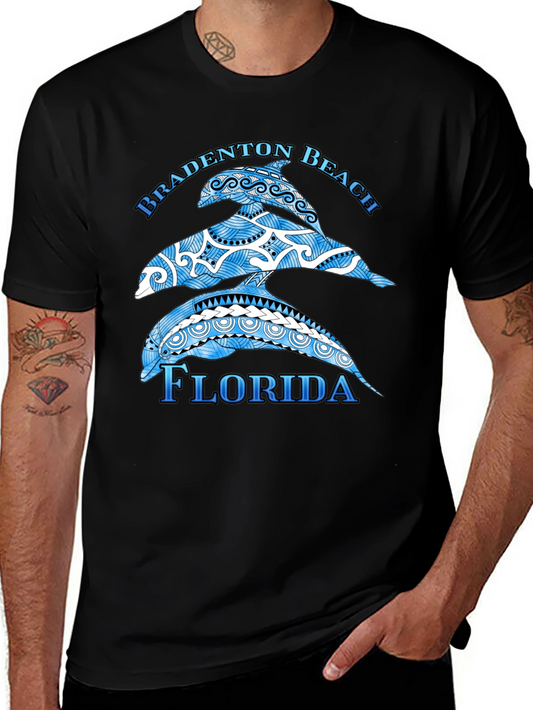 Bradenton Beach Florida Dolphin Graphic T-Shirt