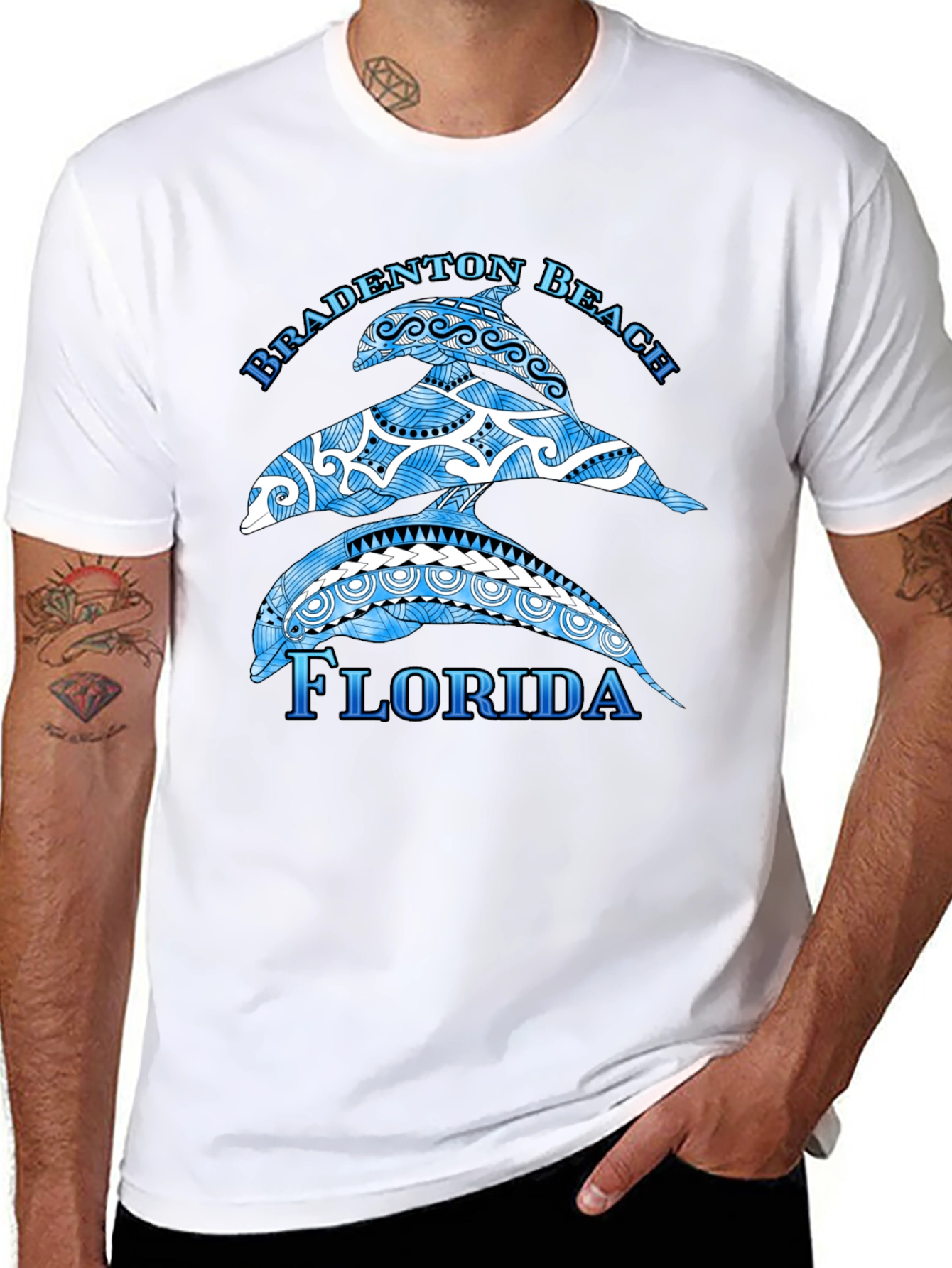 Bradenton Beach Florida Dolphin Graphic T-Shirt