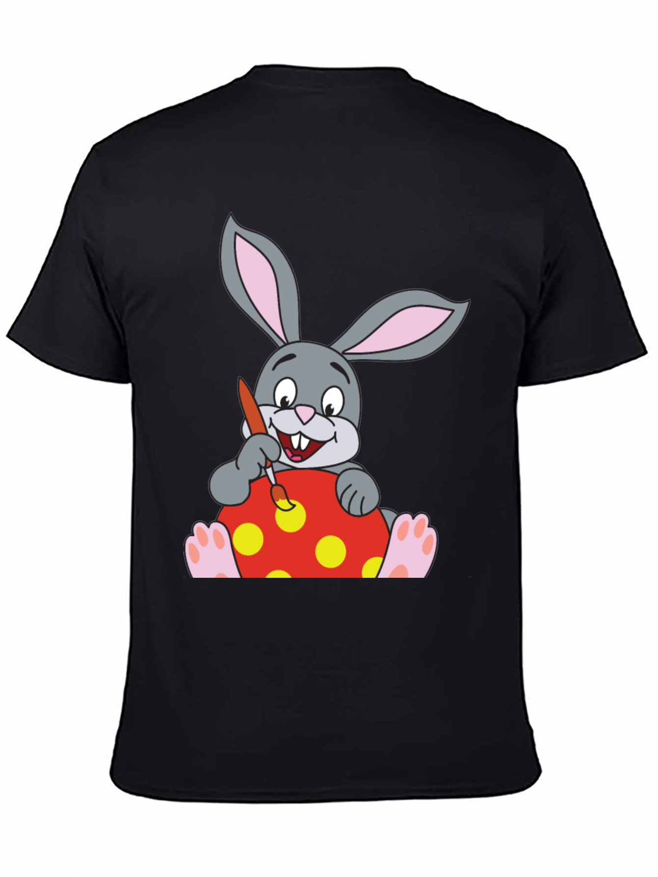 Bunny Painting Easter Egg Black T-Shirt