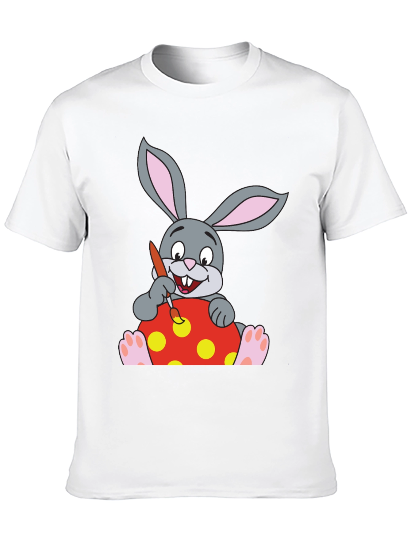 Bunny Painting Easter Egg Black T-Shirt
