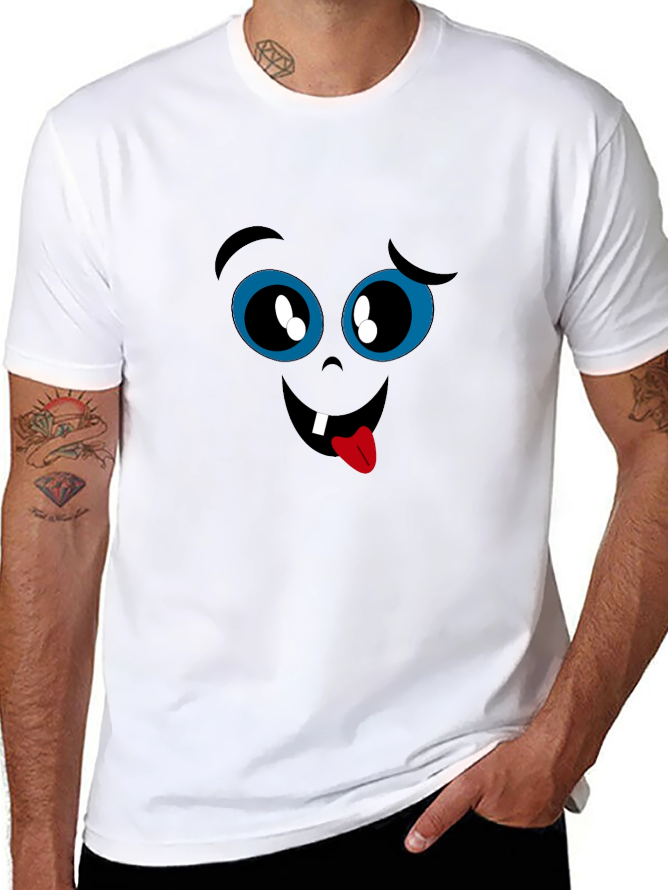 Funny Face Graphic Black T-Shirt