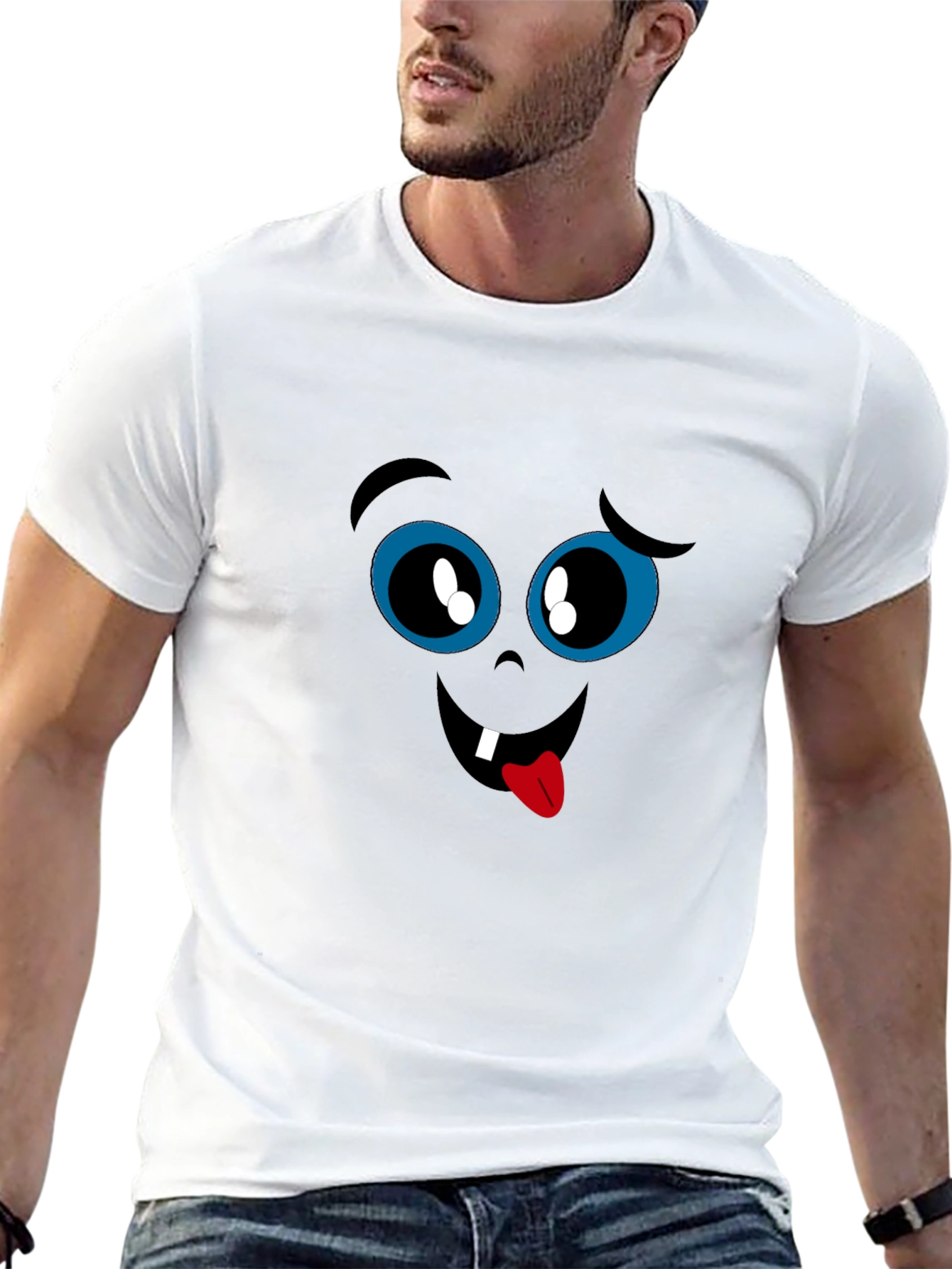 Funny Face Graphic Black T-Shirt