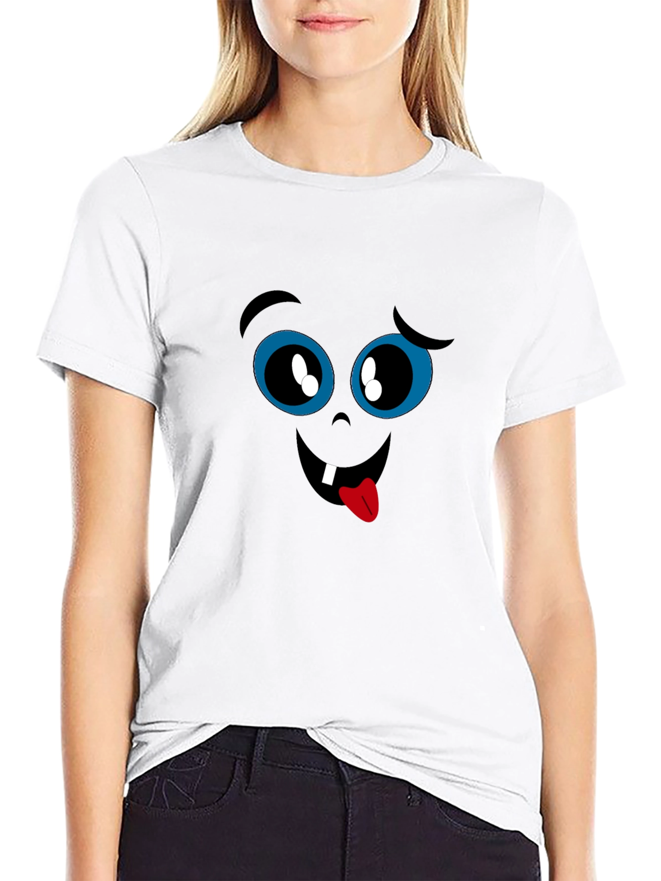Funny Face Graphic Black T-Shirt