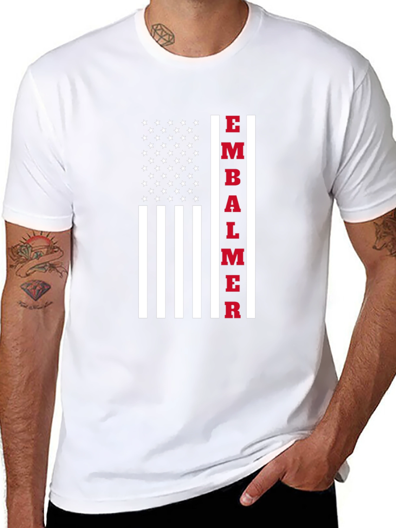 Embalmer American Flag Graphic T-Shirt