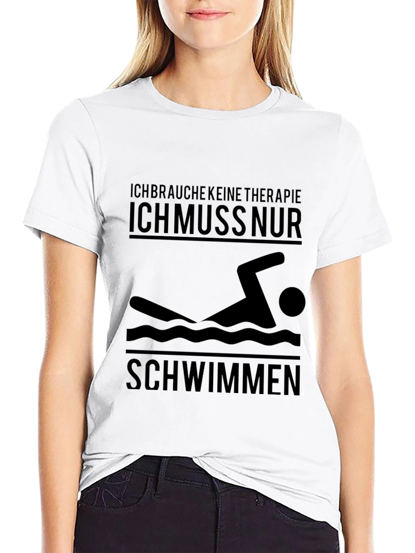 Funny German Swimmer T-Shirt | Ich Muss Nur Schwimmen