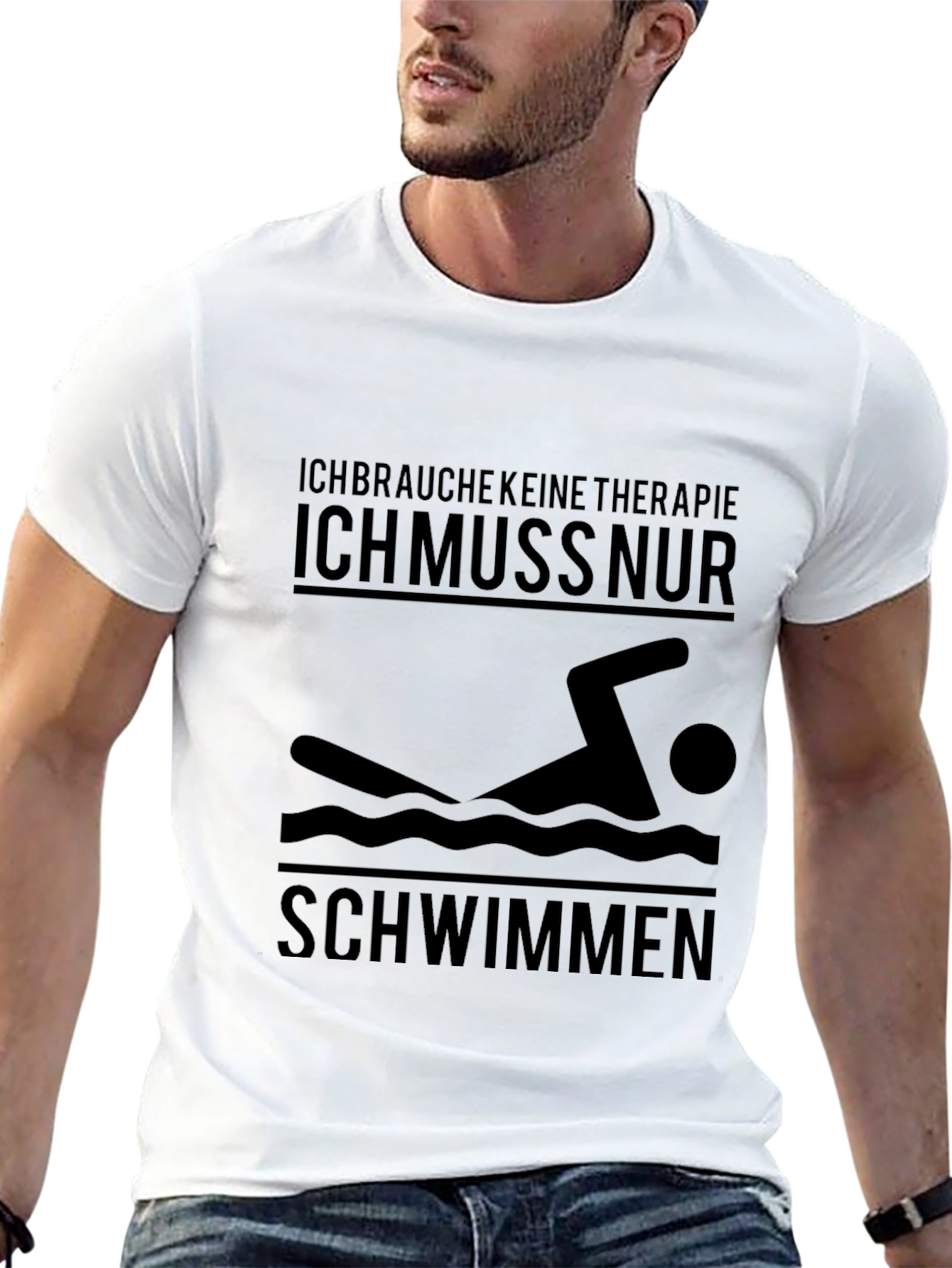 Funny German Swimmer T-Shirt | Ich Muss Nur Schwimmen