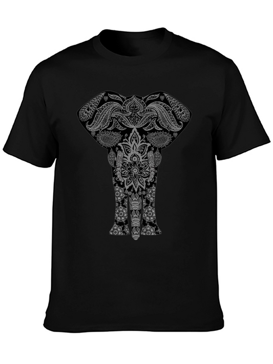Elephant Mandala Graphic Tee - Stylish Black T-Shirt