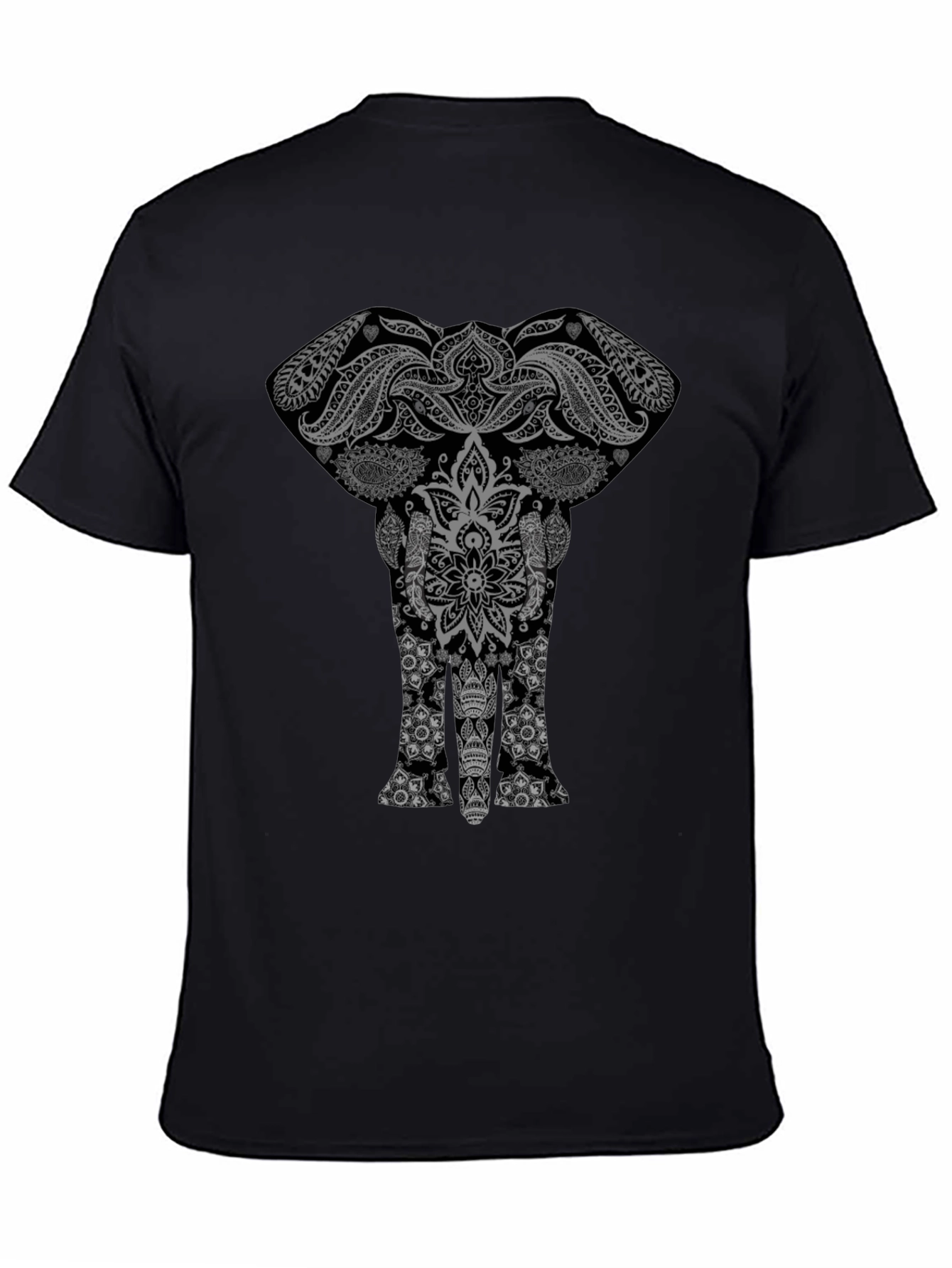 Elephant Mandala Graphic Tee - Stylish Black T-Shirt