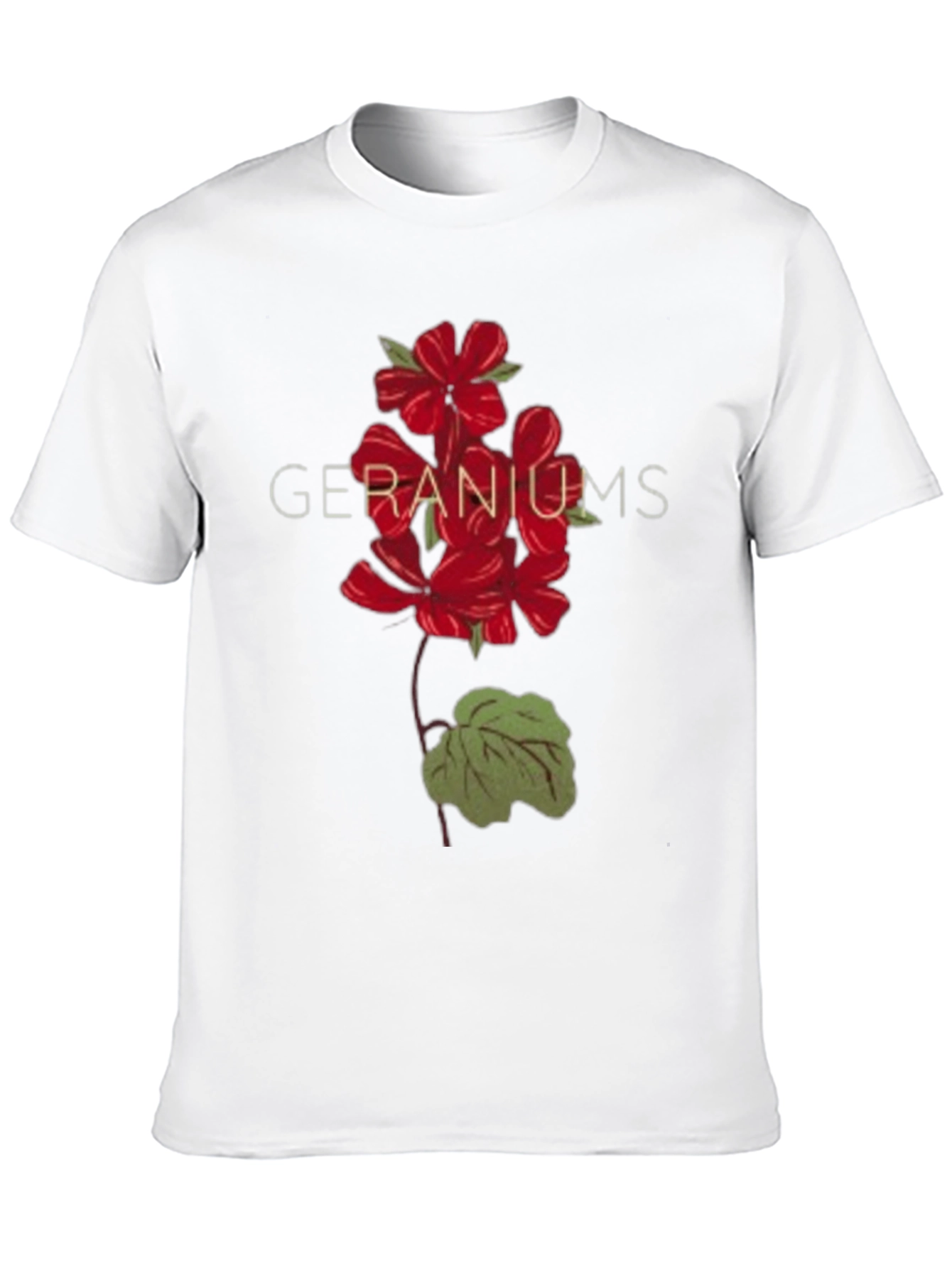 Geranium Graphic Black T-Shirt