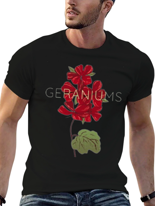 Geranium Graphic Black T-Shirt