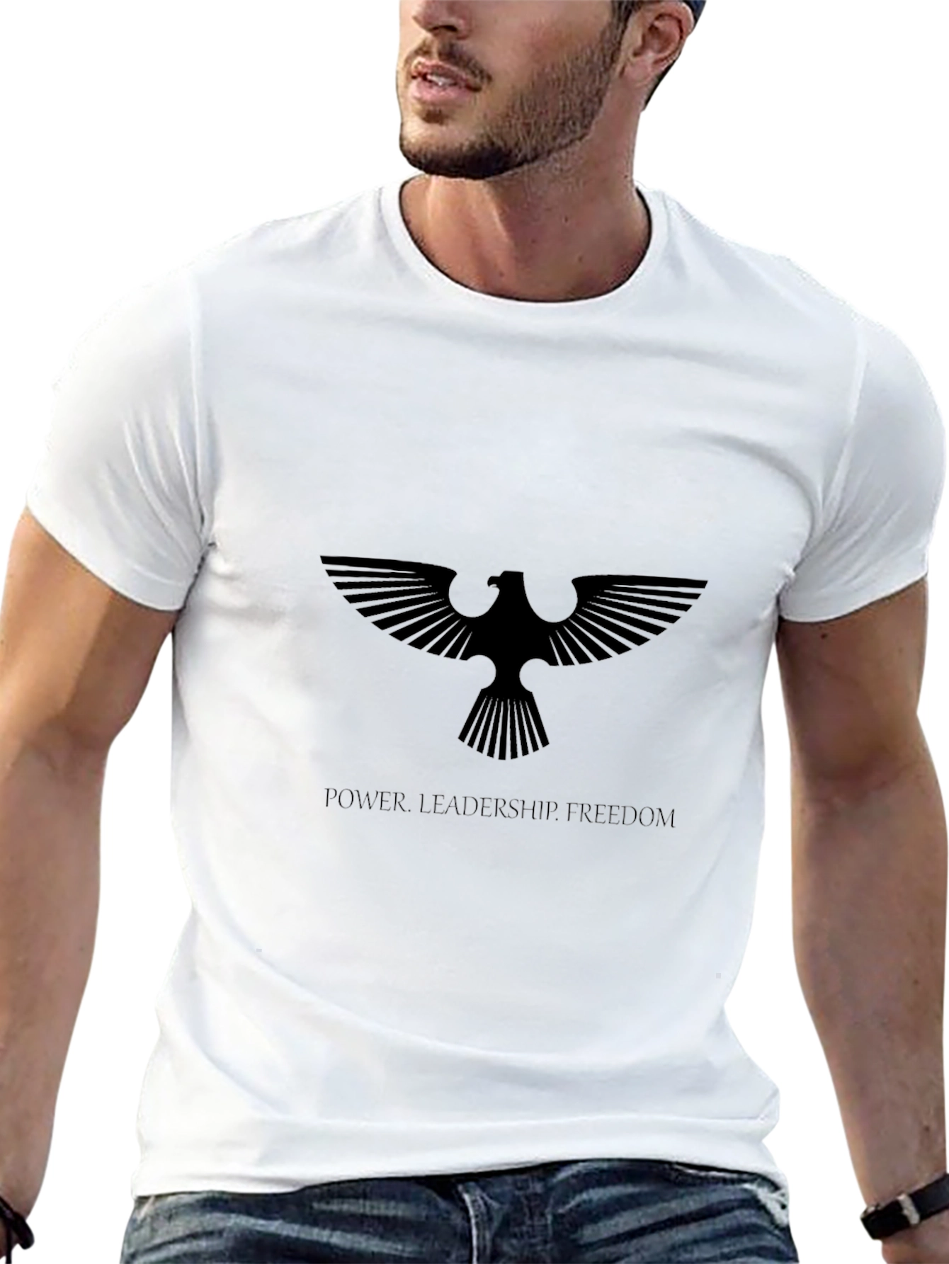 Eagle Emblem Black T-Shirt - Power Leadership Freedom