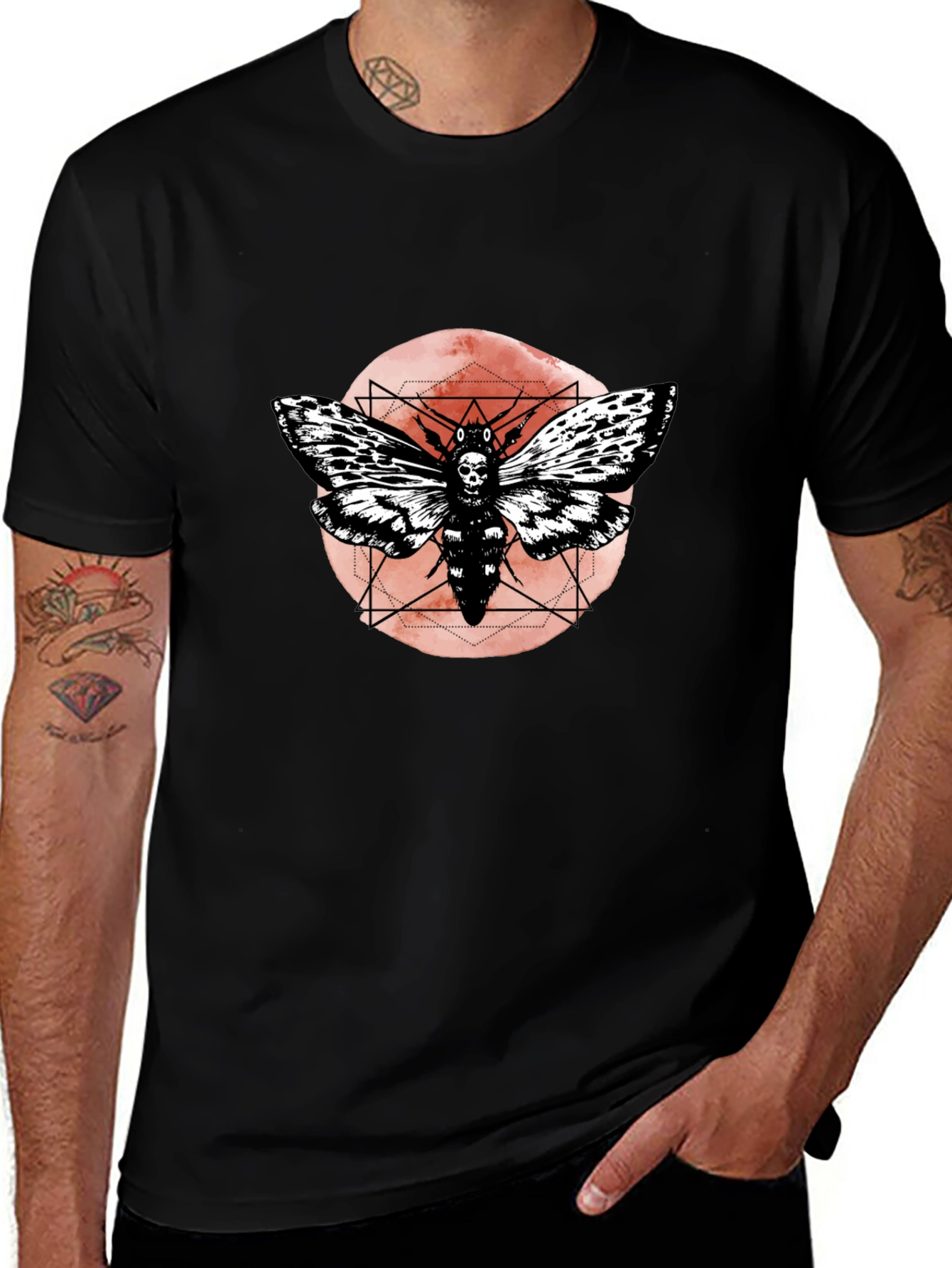Skull Moth Graphic Tee - Dark Aesthetic T-Shirt