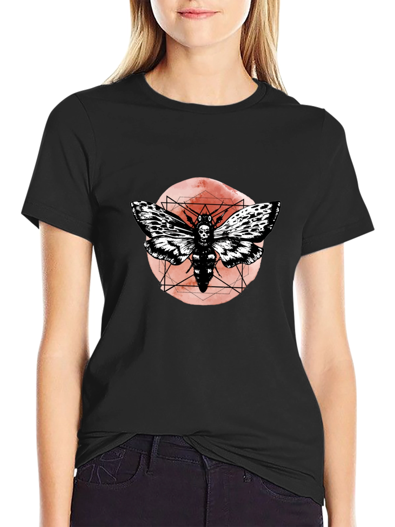 Skull Moth Graphic Tee - Dark Aesthetic T-Shirt