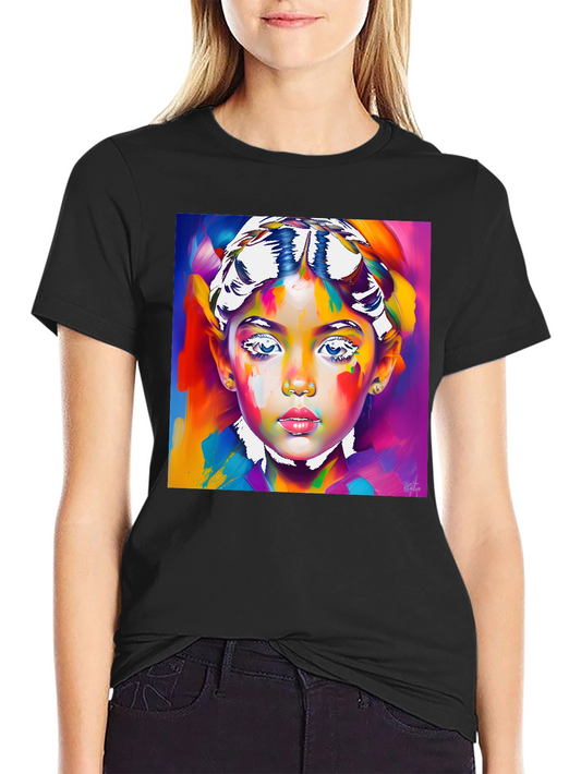 Colorful Art Girl Graphic T-Shirt