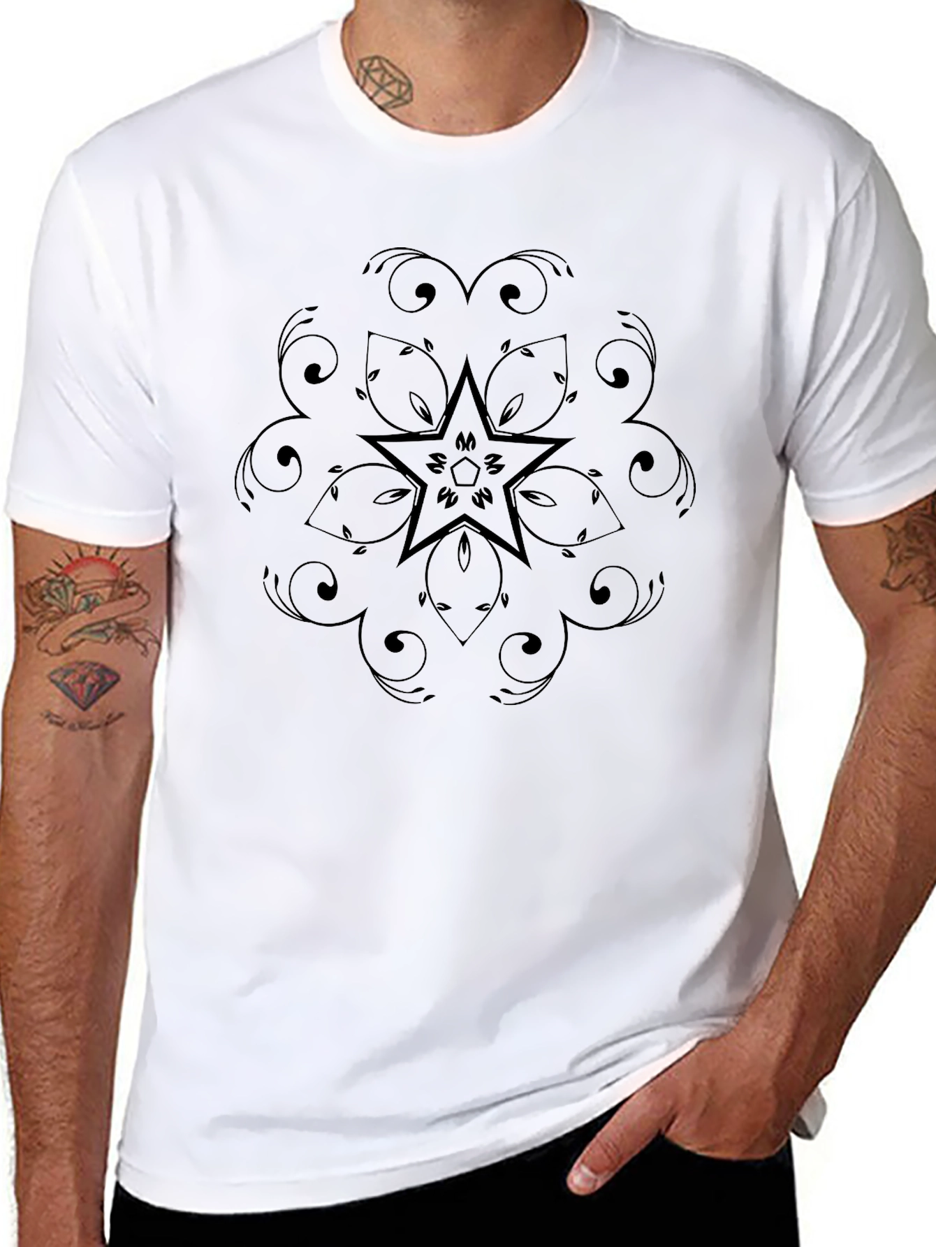 Star Mandala Graphic Black T-Shirt