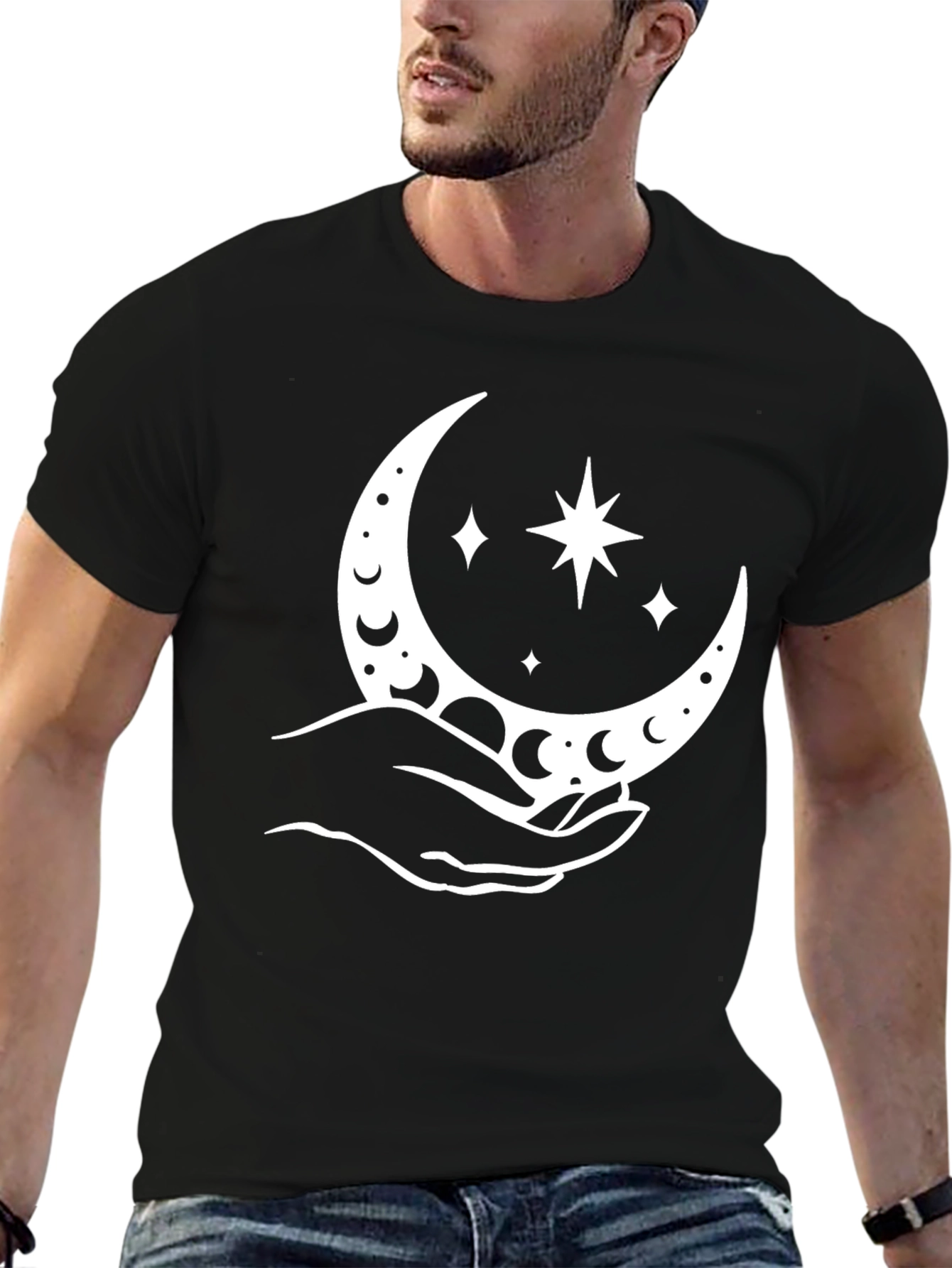 Moon & Stars Graphic Tee - Black