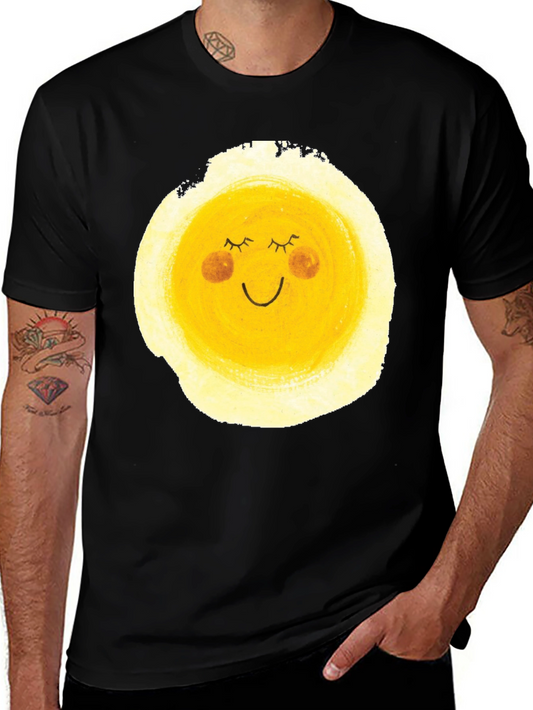 Sunny Face Graphic Black T-Shirt