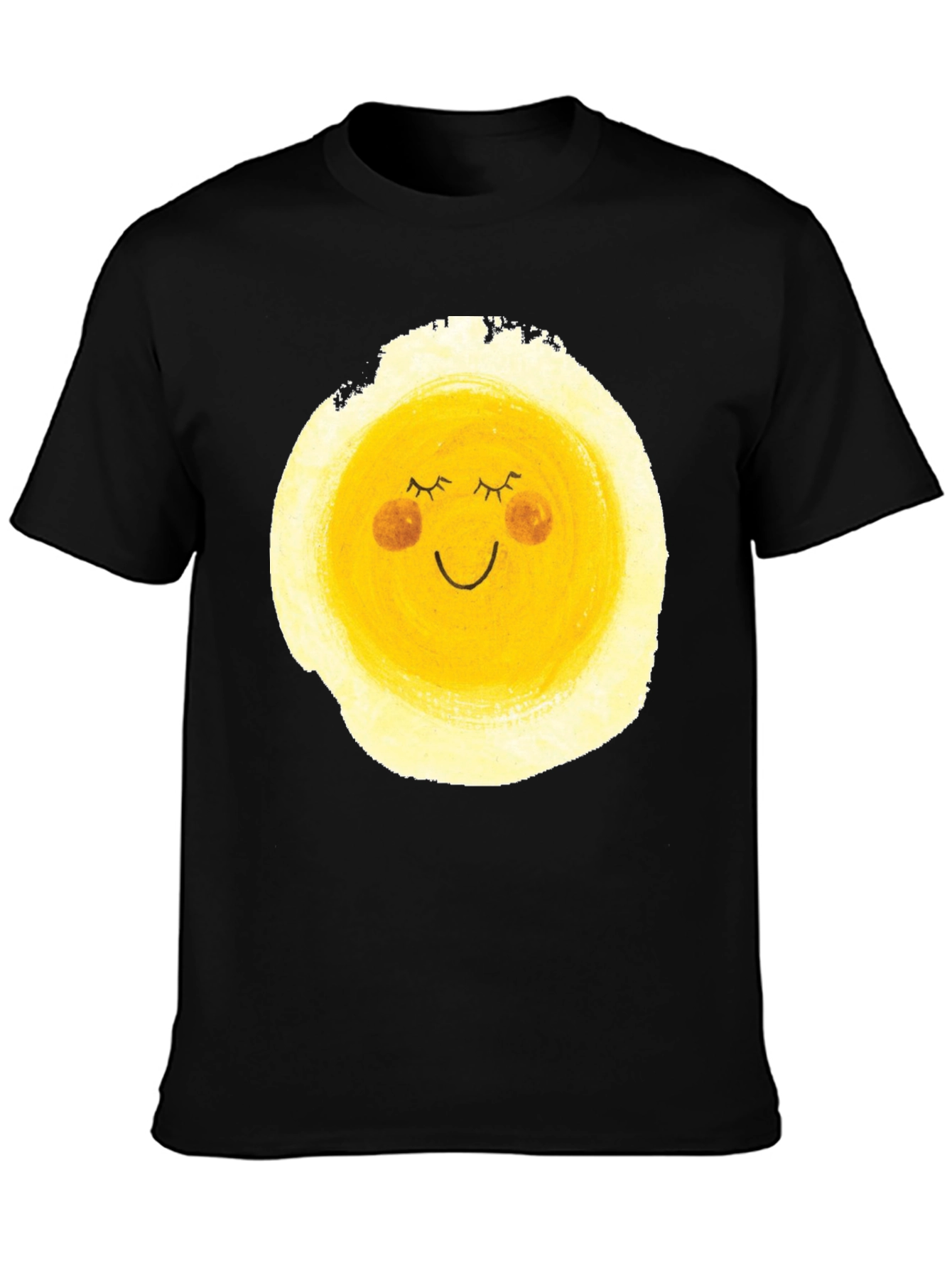 Sunny Face Graphic Black T-Shirt