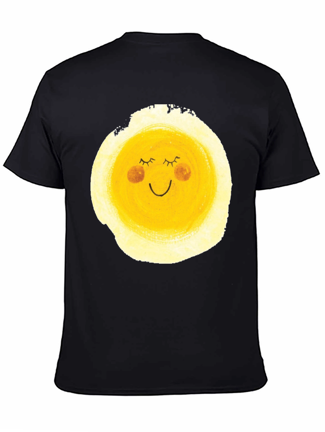 Sunny Face Graphic Black T-Shirt