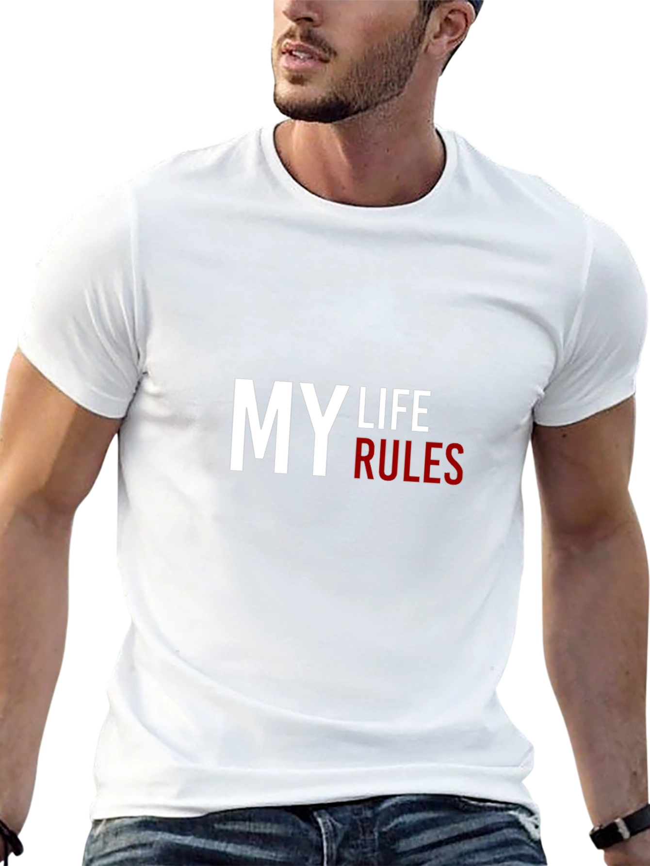 My Life Rules Black Graphic Tee