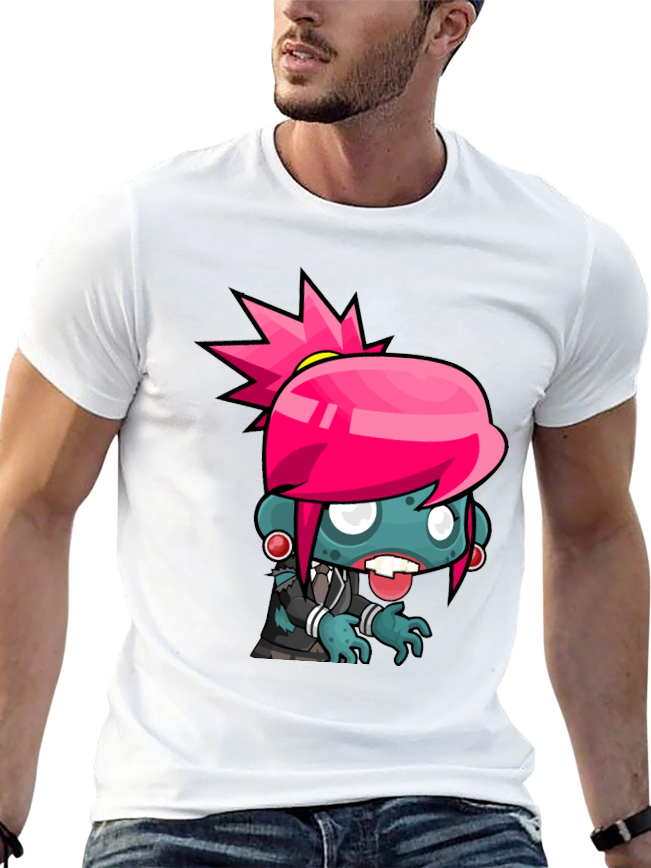 Zombie Girl Graphic Tee - Cool Cartoon Design